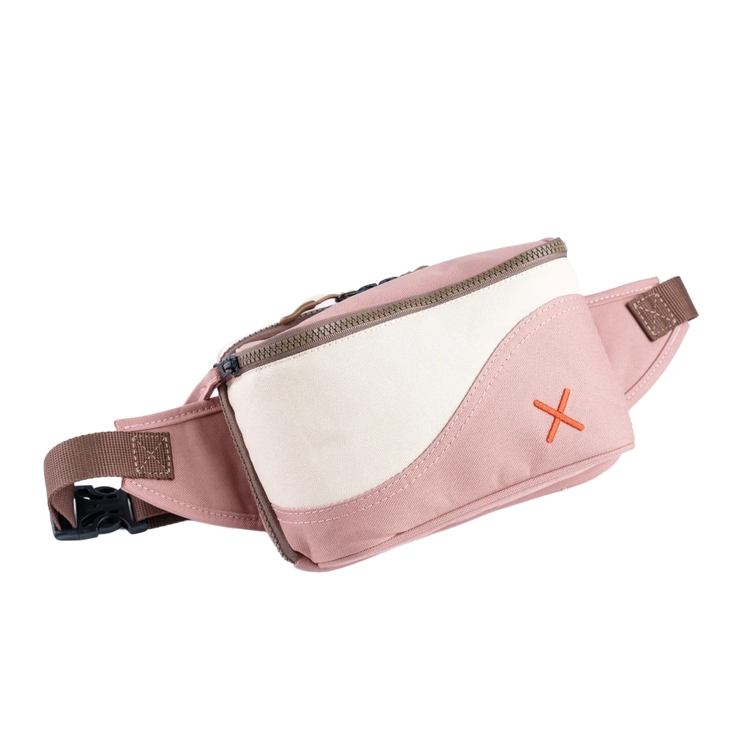 Pembe Krem Kanvas Unisex Göğüs ve Bel Çantası