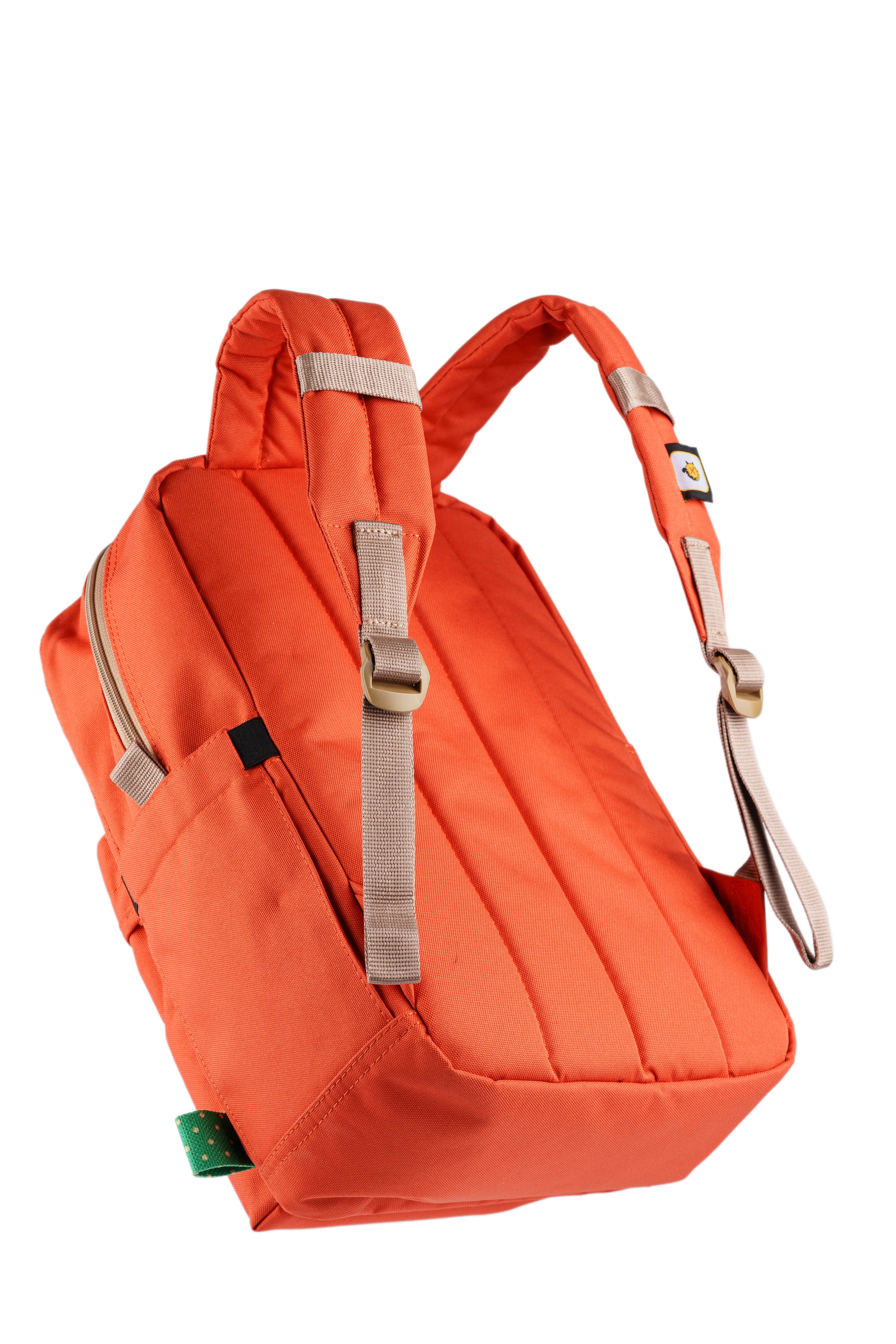 Turuncu Kurbağa Desenli Kanvas Unisex Sırt Çantası