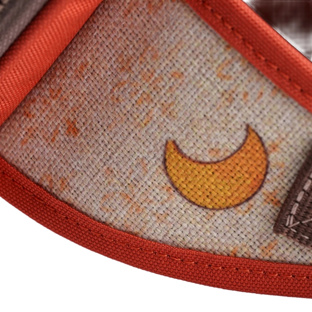 Turuncu Baykuş Desenli Kanvas Unisex Göğüs ve Bel Çantası