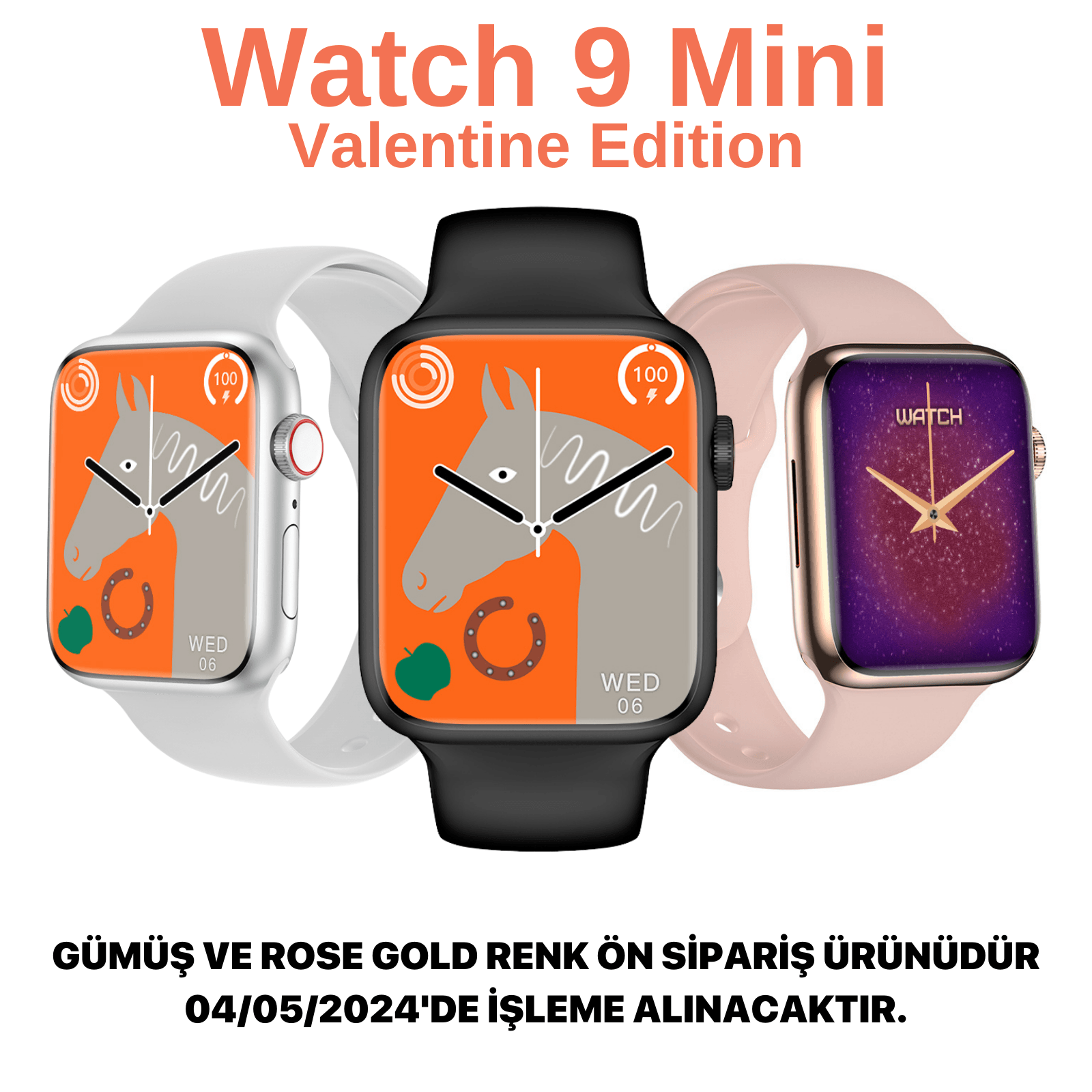 Watch 9 Mini Akıllı Saat (Valentine Edition) 