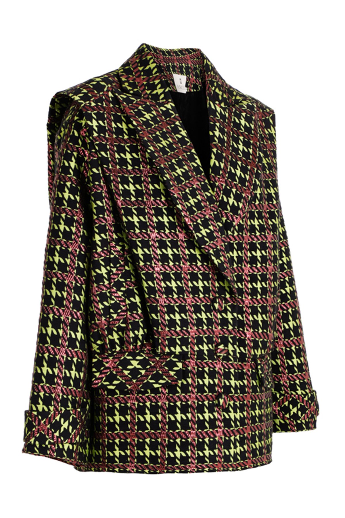 Houndstooth Pattern Multi-Color Blazer