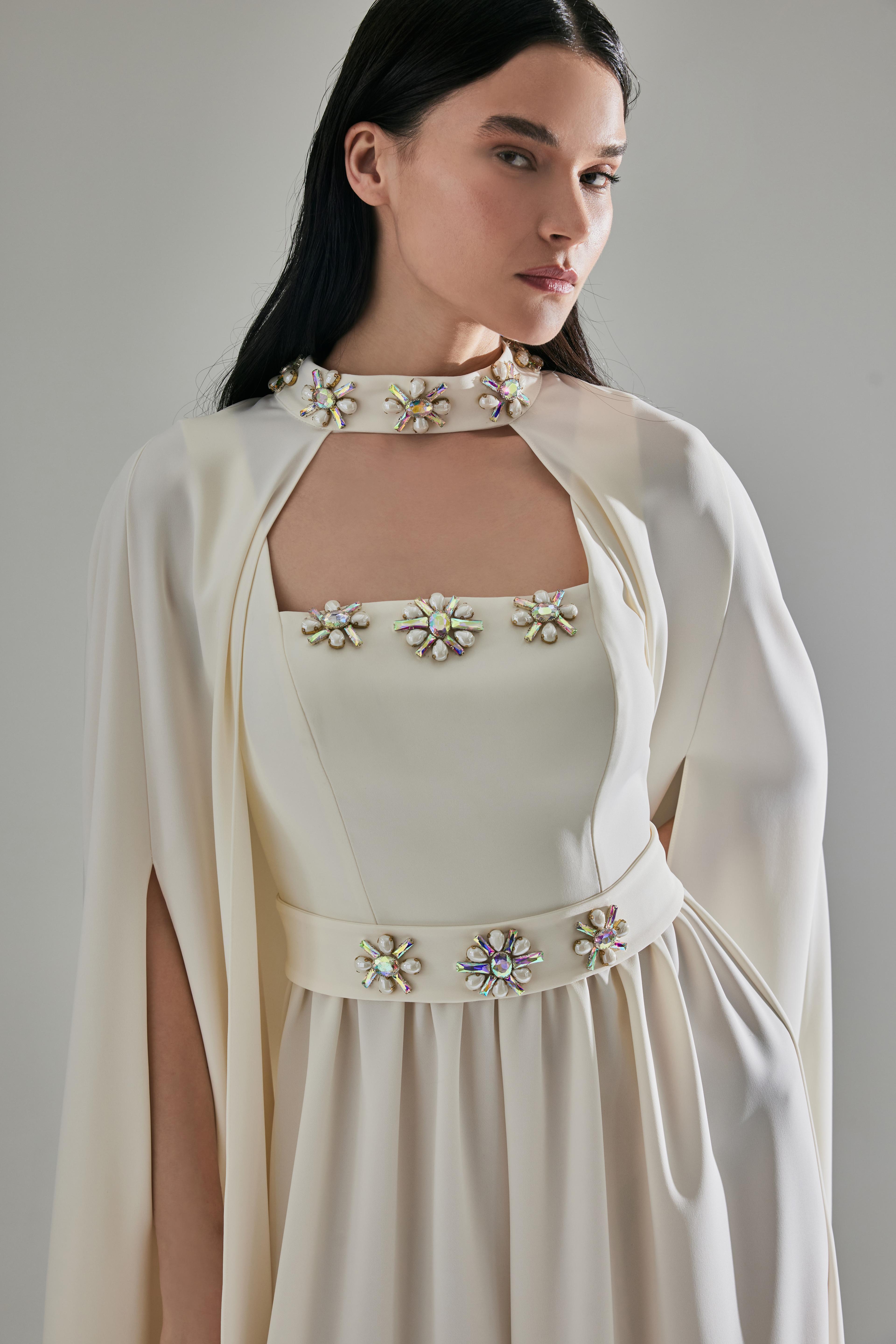 Embroidered Maxi Cape – Hand Made