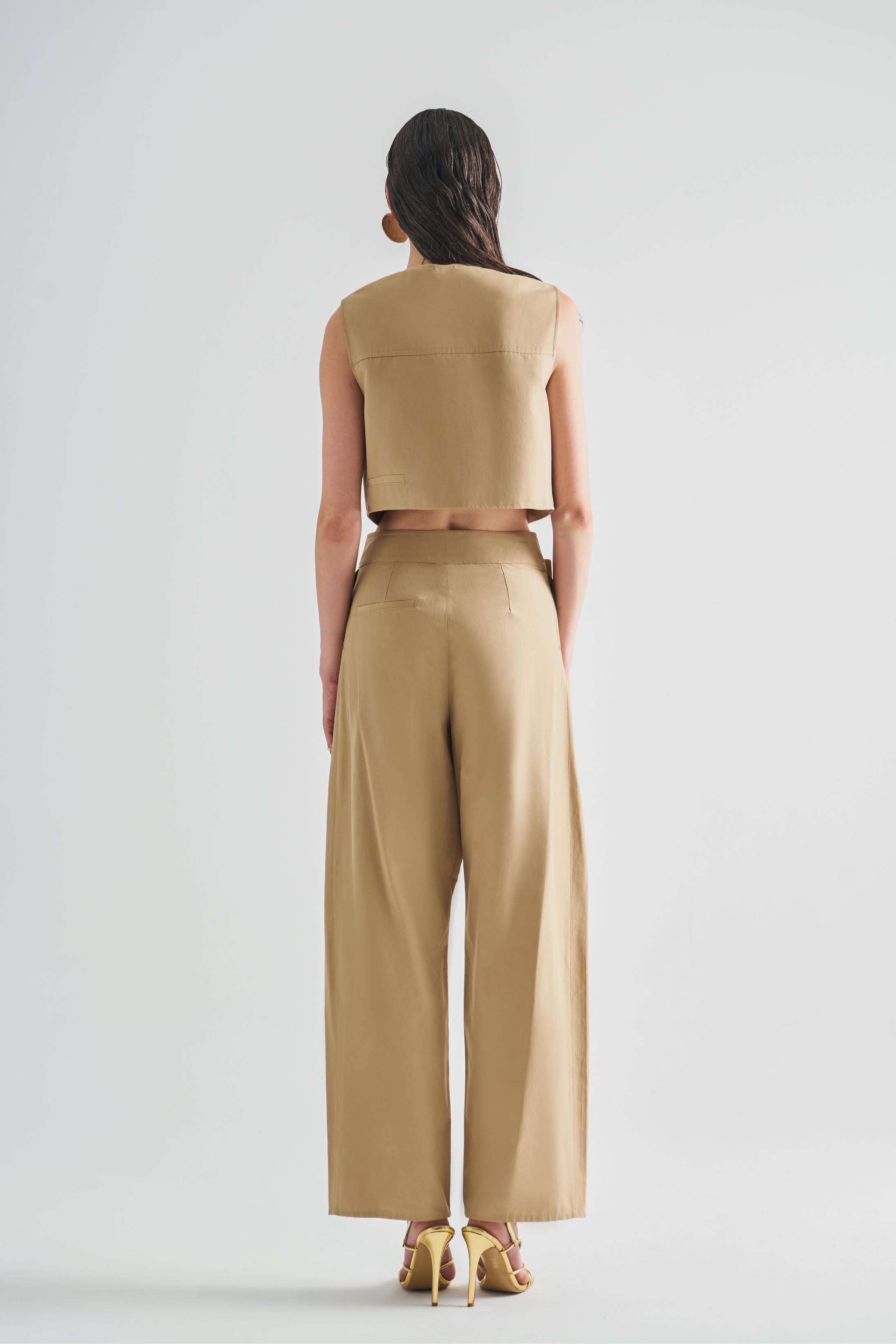 Pleat Detailed Wrap Trousers