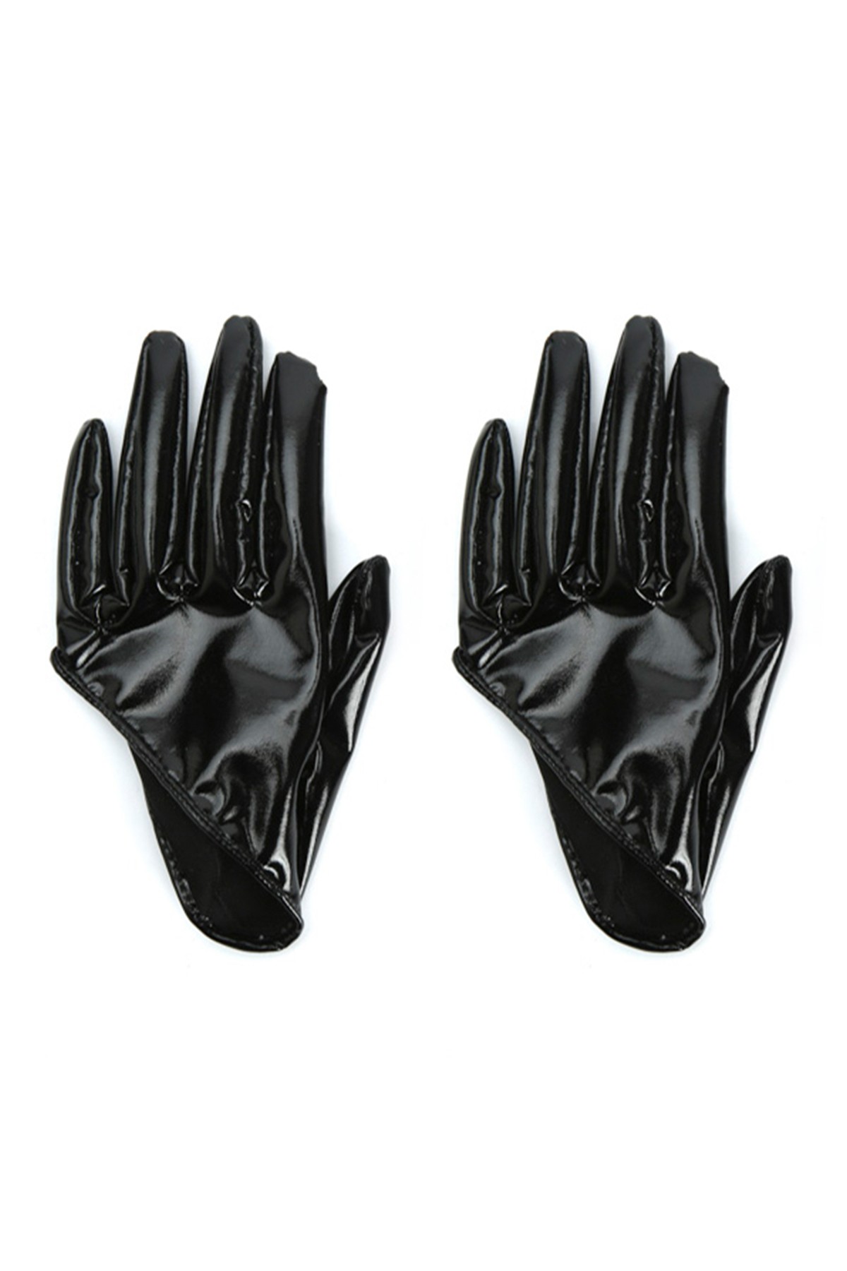 Patent Leather Half Gloves