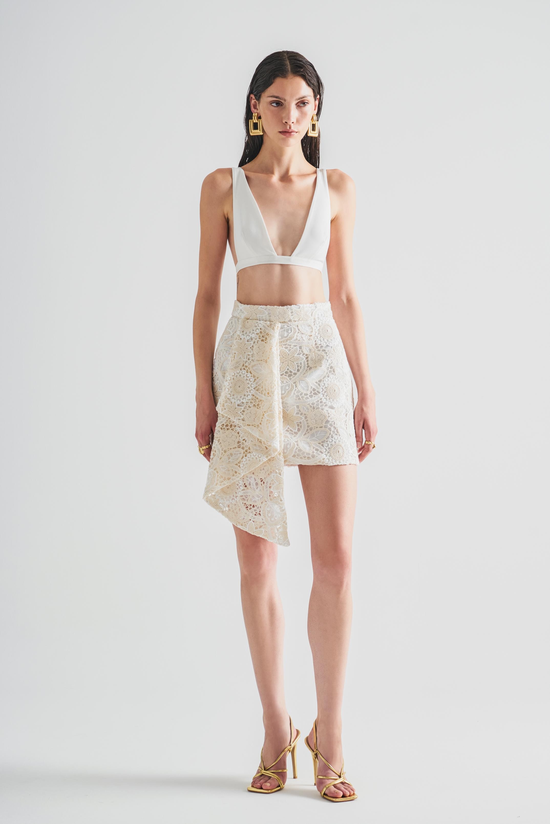 Broderie Skirt with Flounce Detail