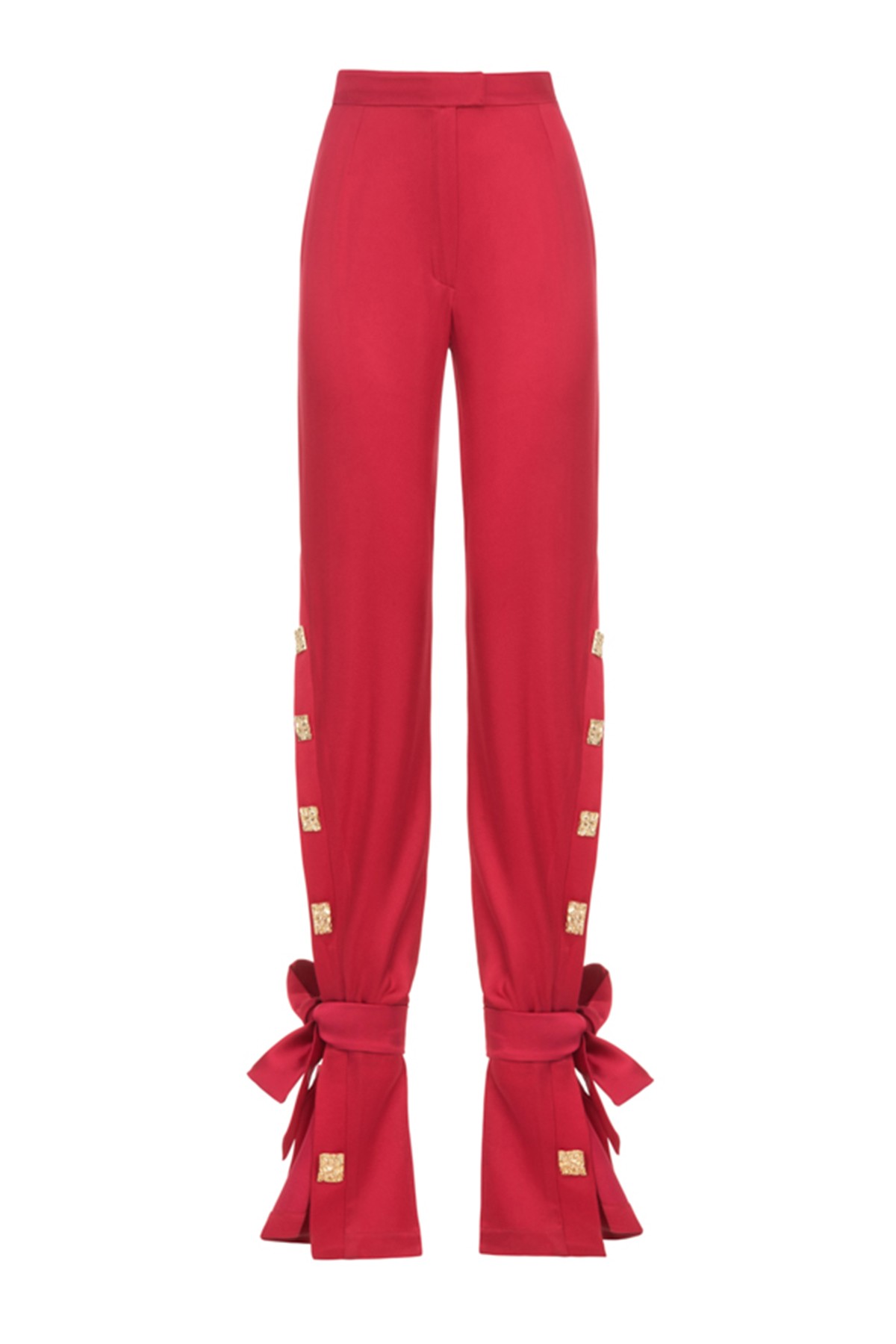 Button Detailed Ankle Cuff Pants