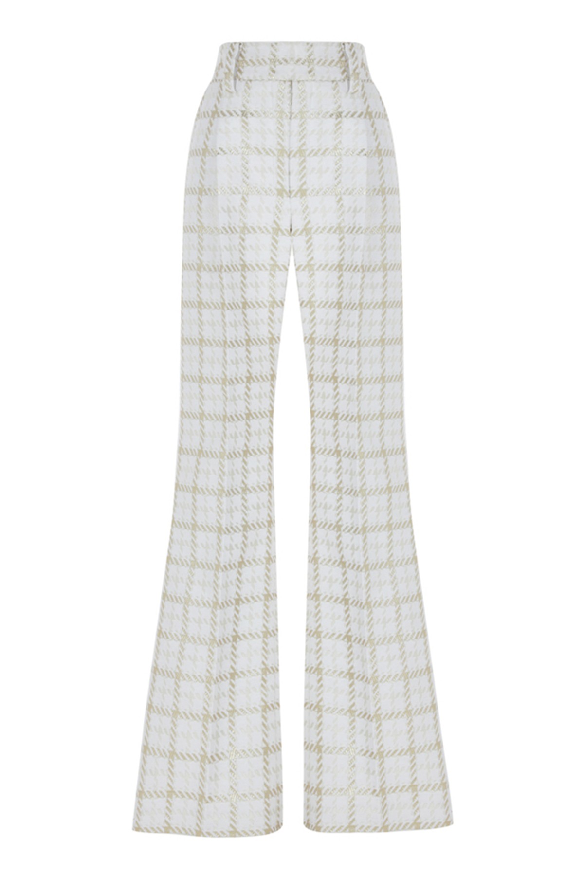 Houndstooth Pattern White Pants