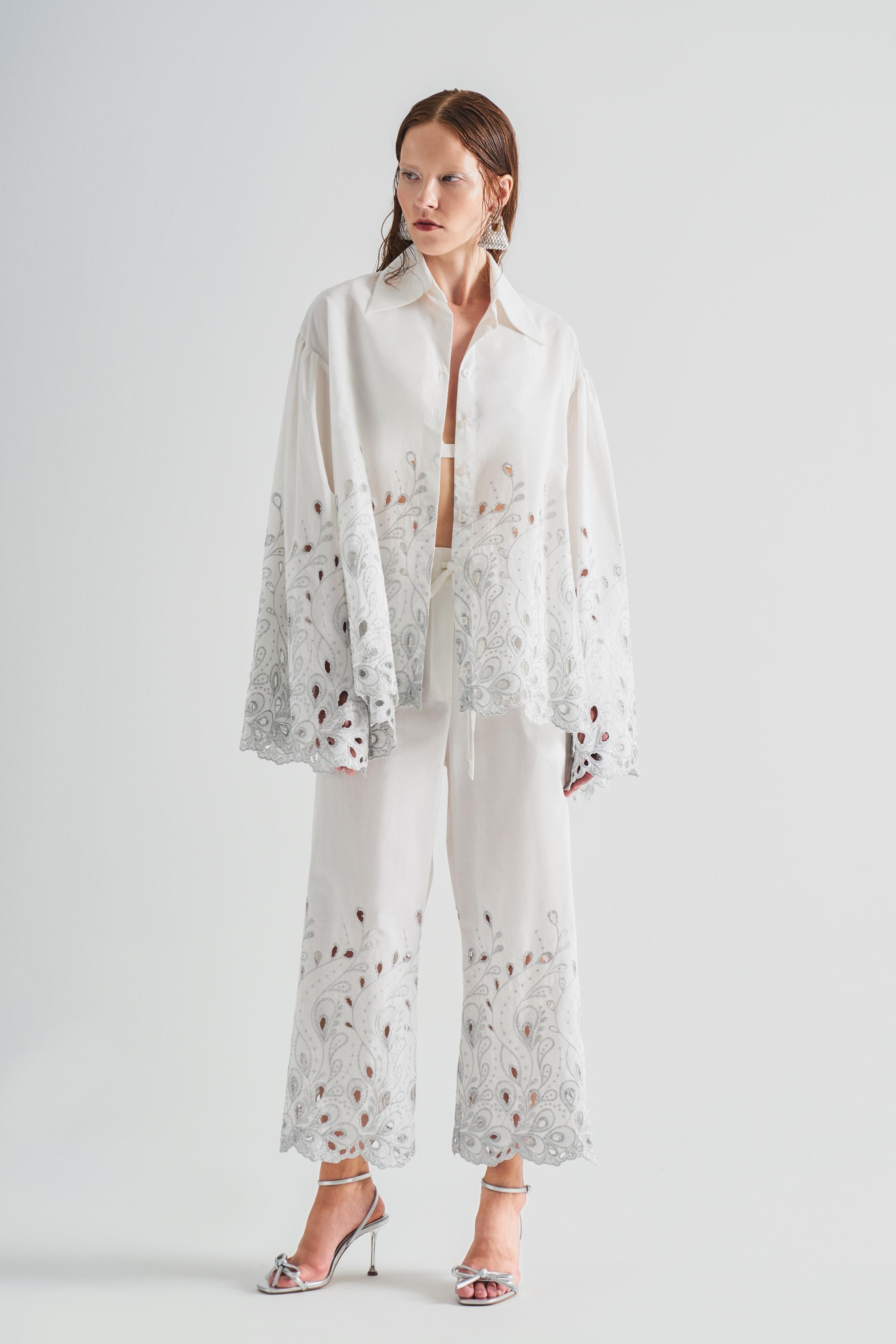 Lurex Embroidered Brocade Shirt