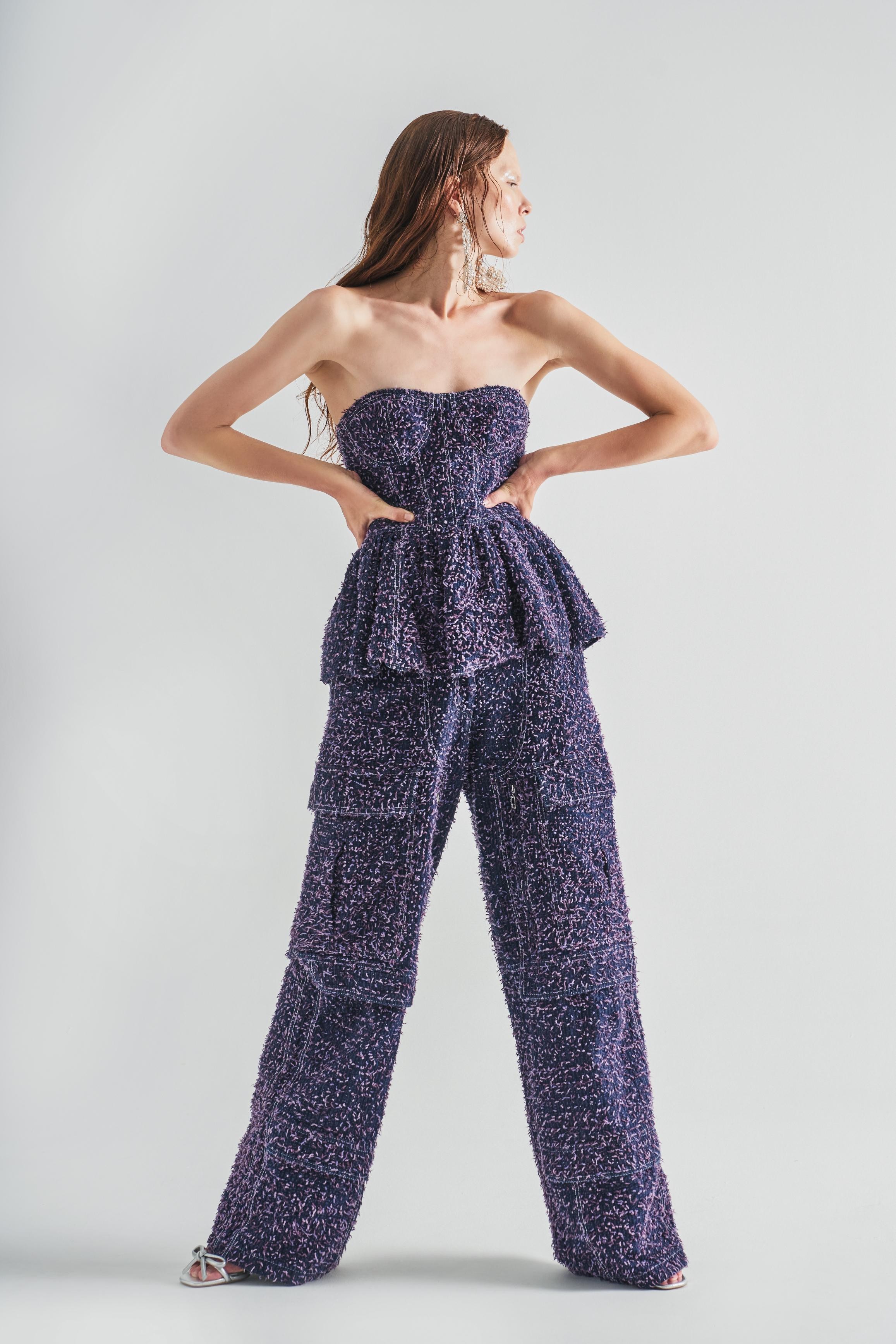 Textured Denim Top
