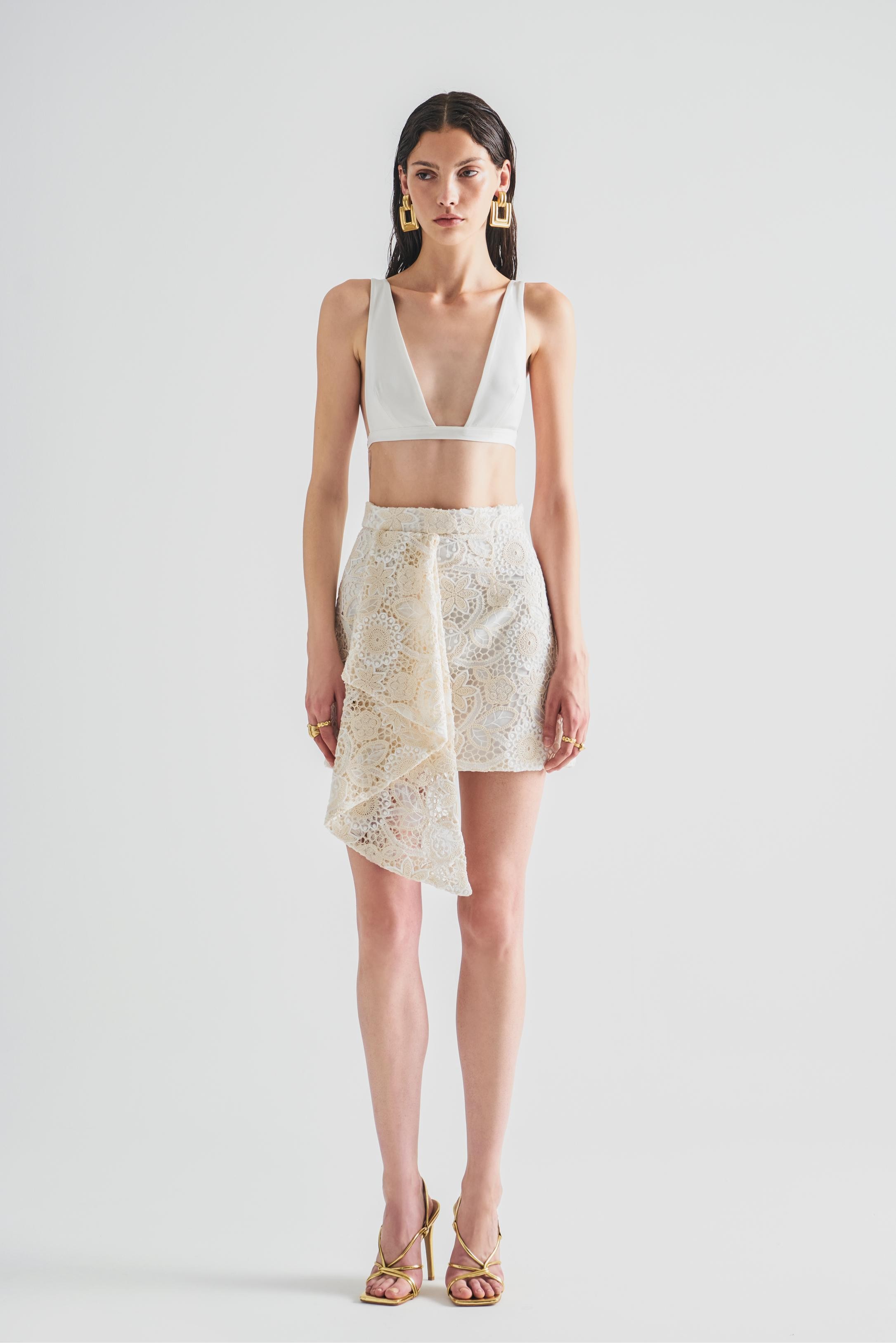 Broderie Skirt with Flounce Detail