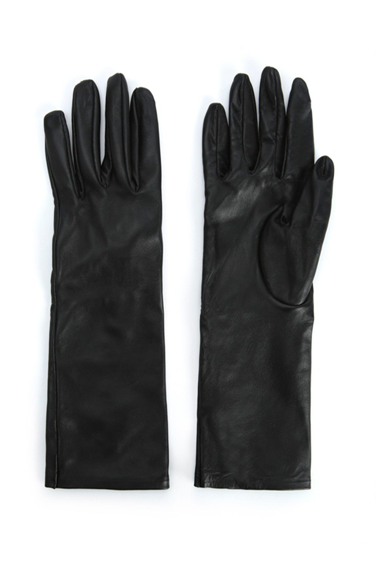 Black Leather Short Gloves