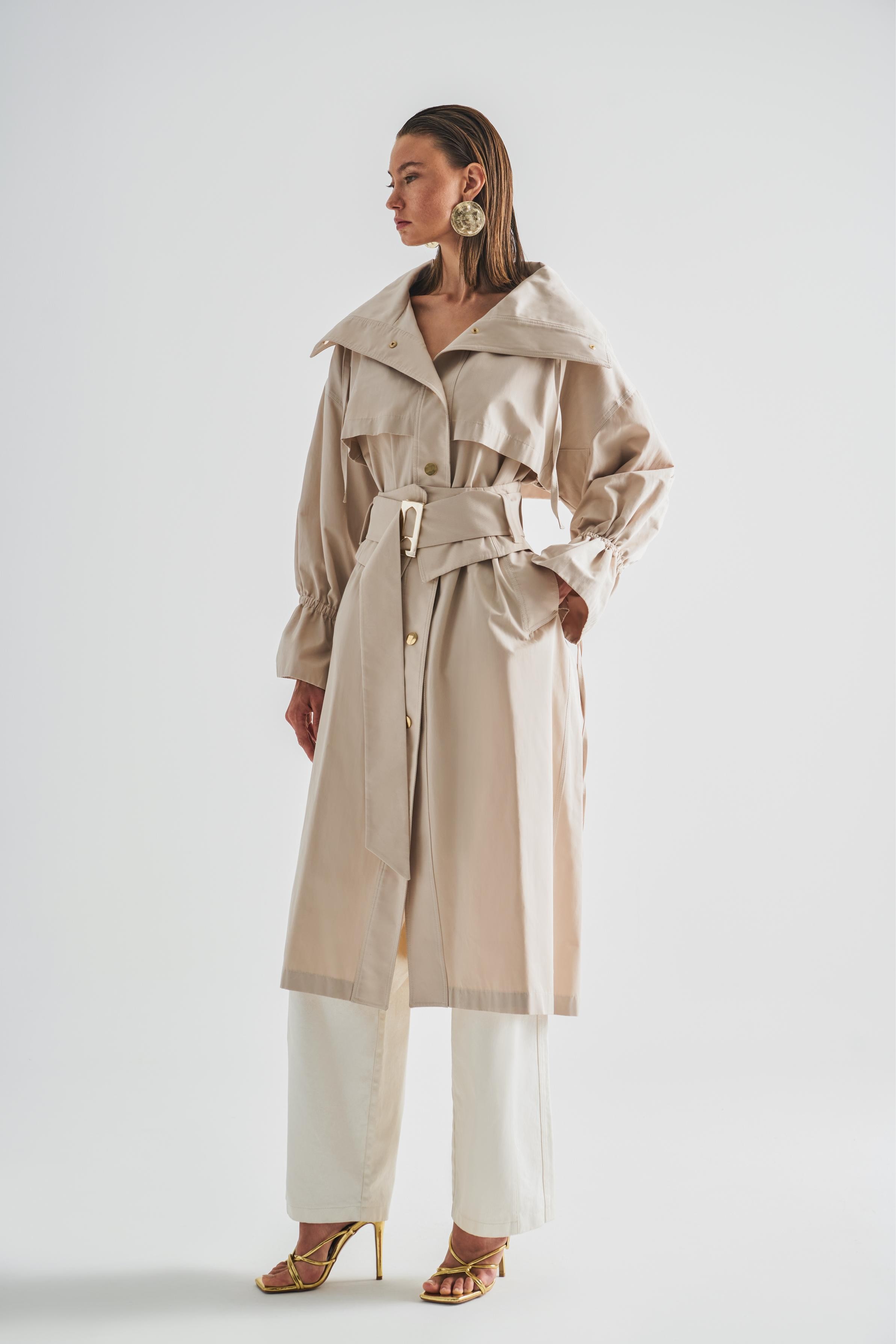 Corset Belted Trench Coat