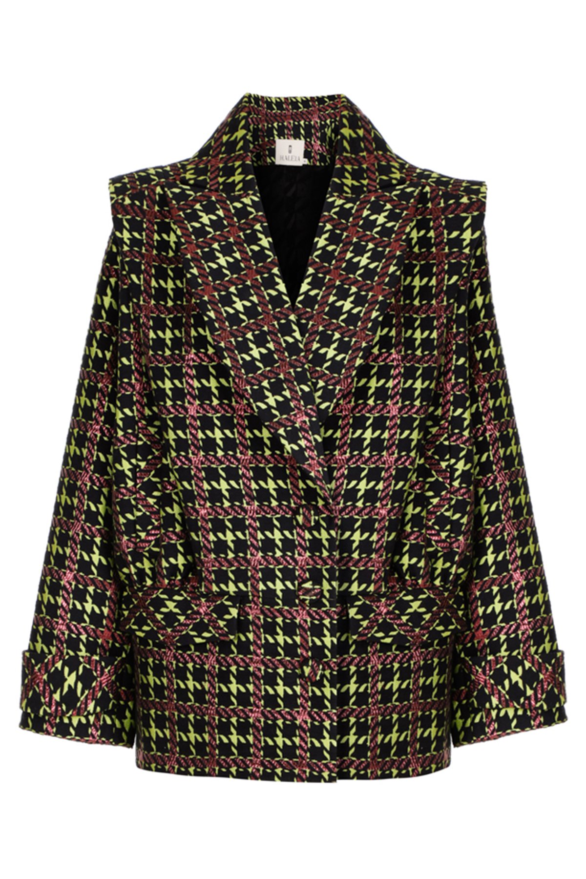 Houndstooth Pattern Multi-Color Blazer