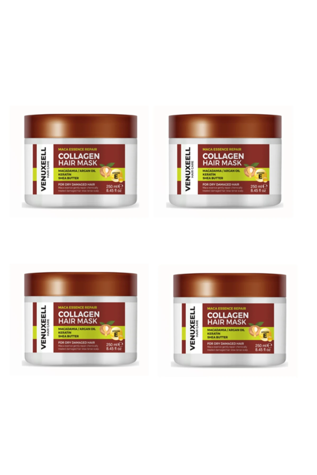 Kuru Ve Yıpranmış Saçlar Için Besleyici Onarıcı Keratin Bakım Etkili Yoğun Saç Maskesi 4'lü set