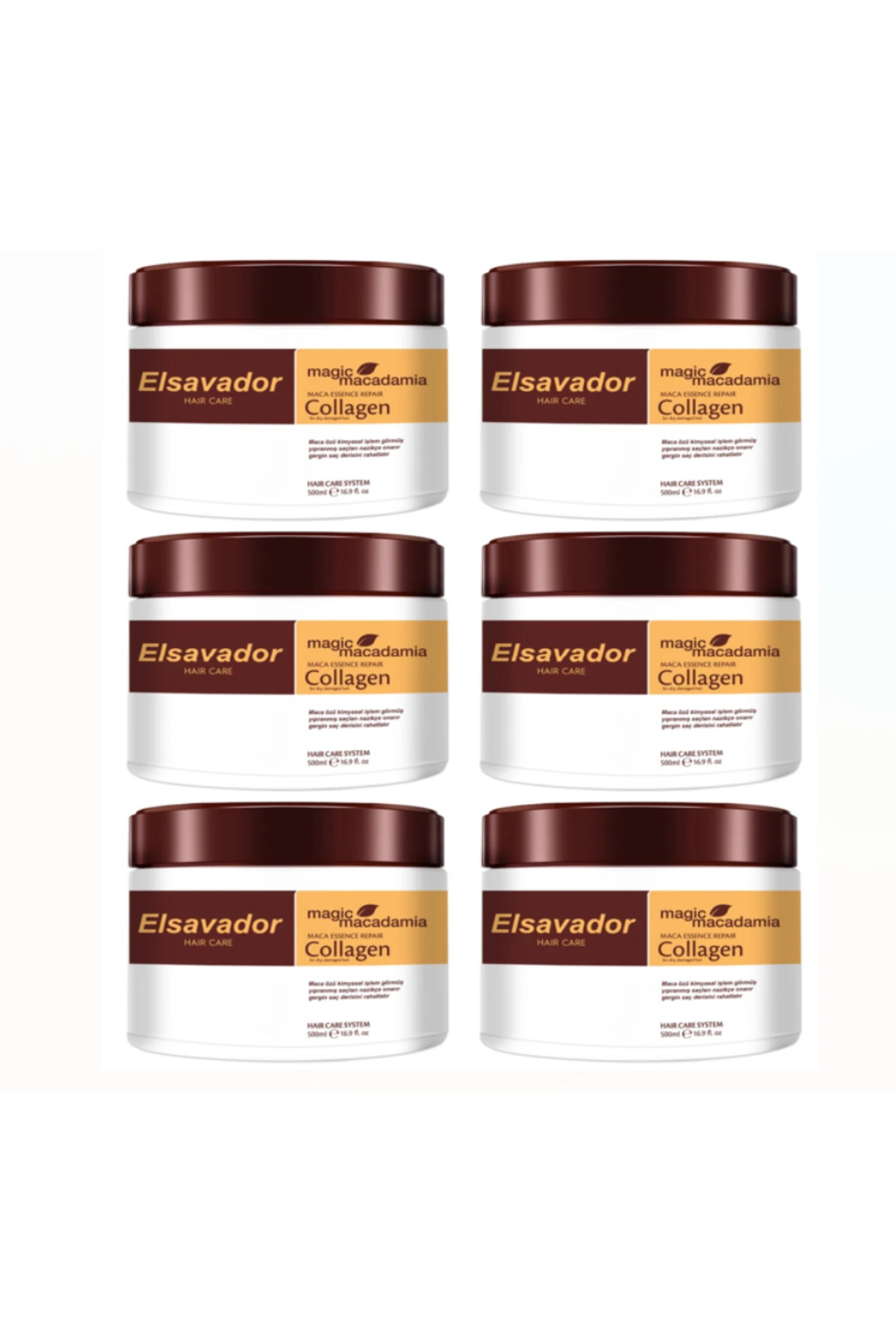 Derin Nemlendirici Arganyağı Keratin Kolajen Onarıcı Saç Maskesi Saç Bakım Maskeleri 9'lu Set