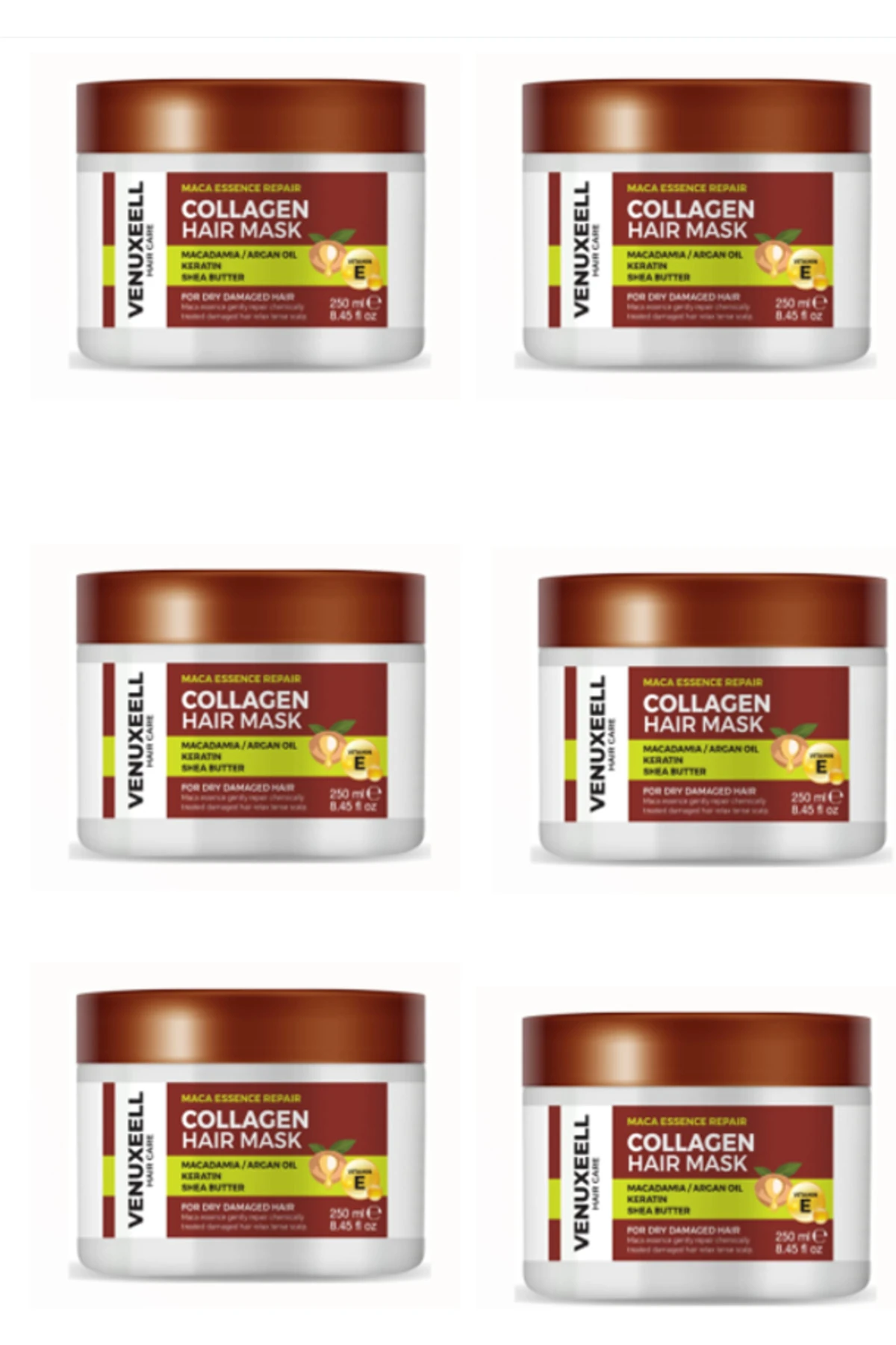 Kuru Ve Yıpranmış Saçlar Için Besleyici Onarıcı Keratin Bakım Etkili Yoğun Saç Maskesi 6'lı set