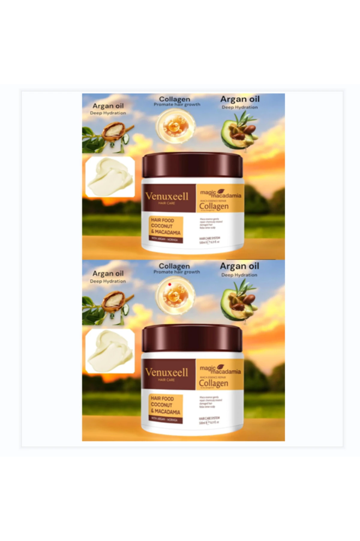 Saç Maskesi Kolojen Argan Yağı Onarıcı Saç Maskesi 2' Li Set