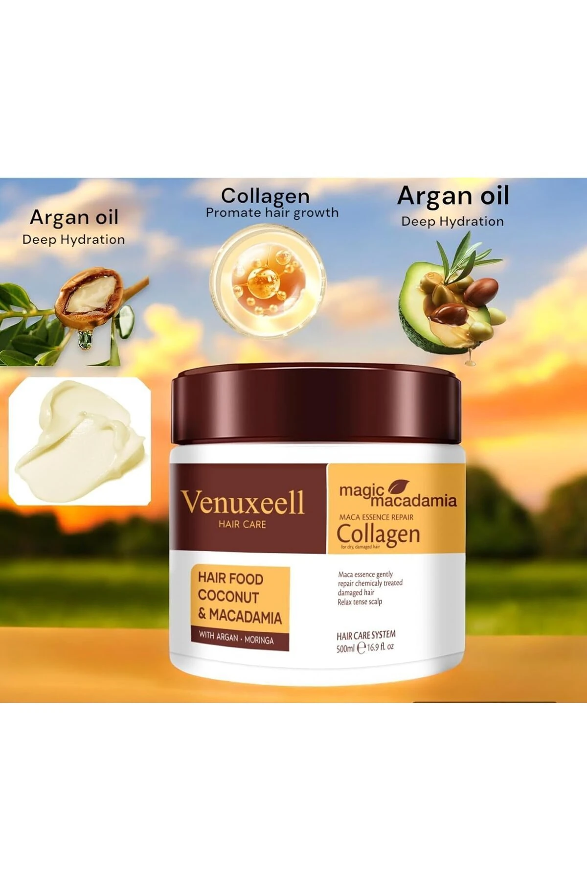 Yıpranmış Saç Onarımı Argan Keratin Kollajen Onarıcı Saç Maskesi Saç Bakım Maskeleri 6'lı Set