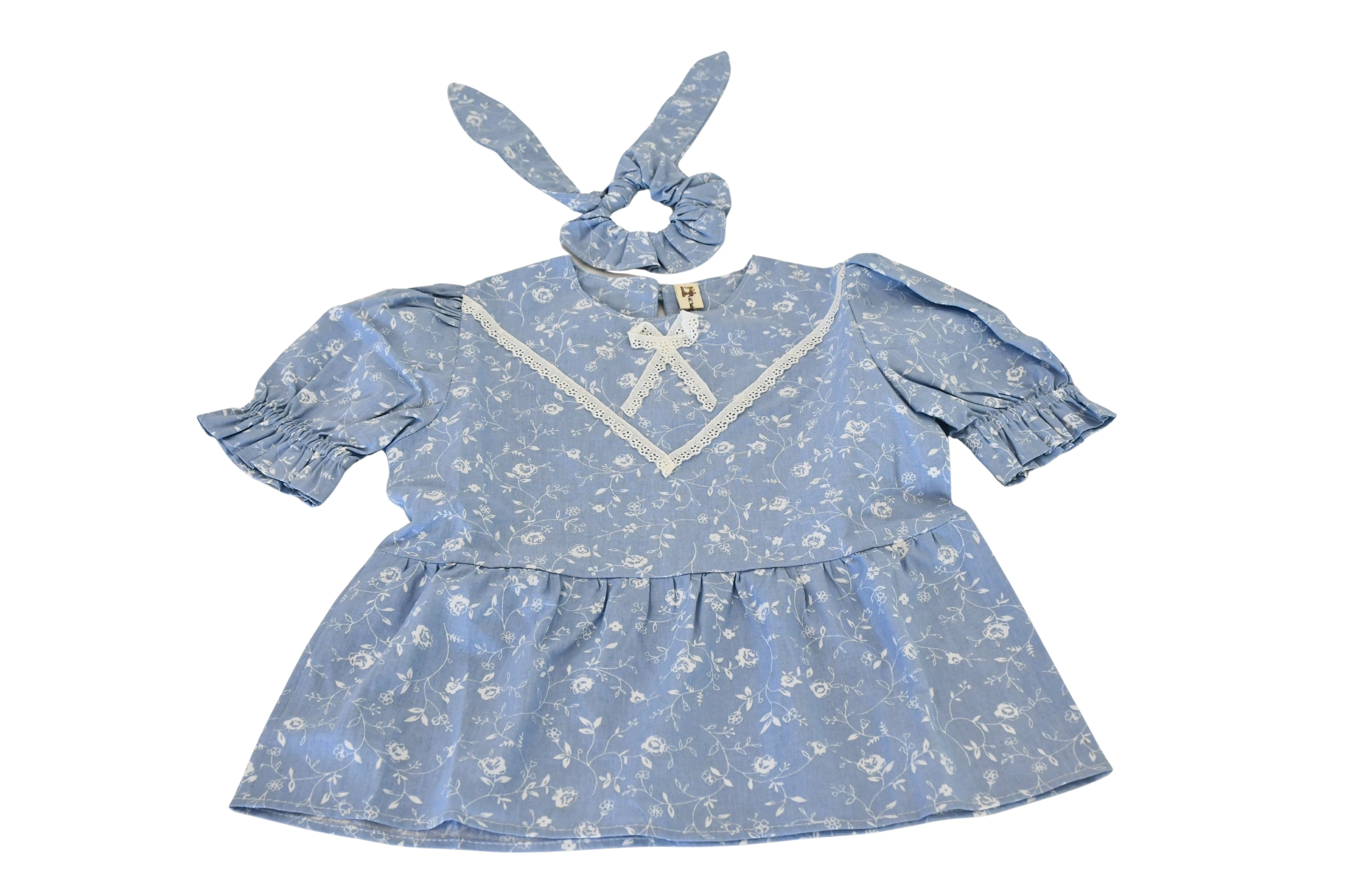 Fisto Süslemeli Kız Çocuğu Elbise