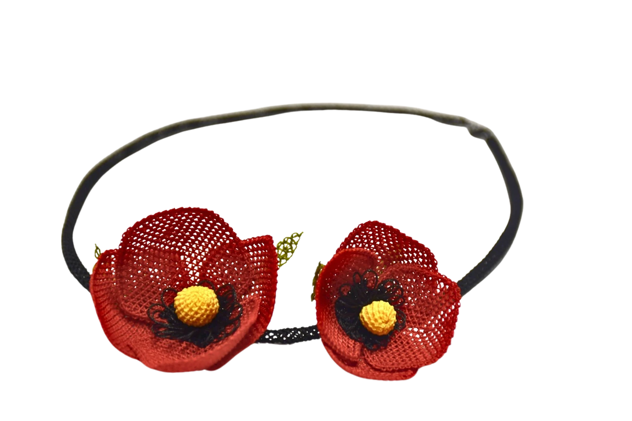 İğne Oyası Gelincik Kolye