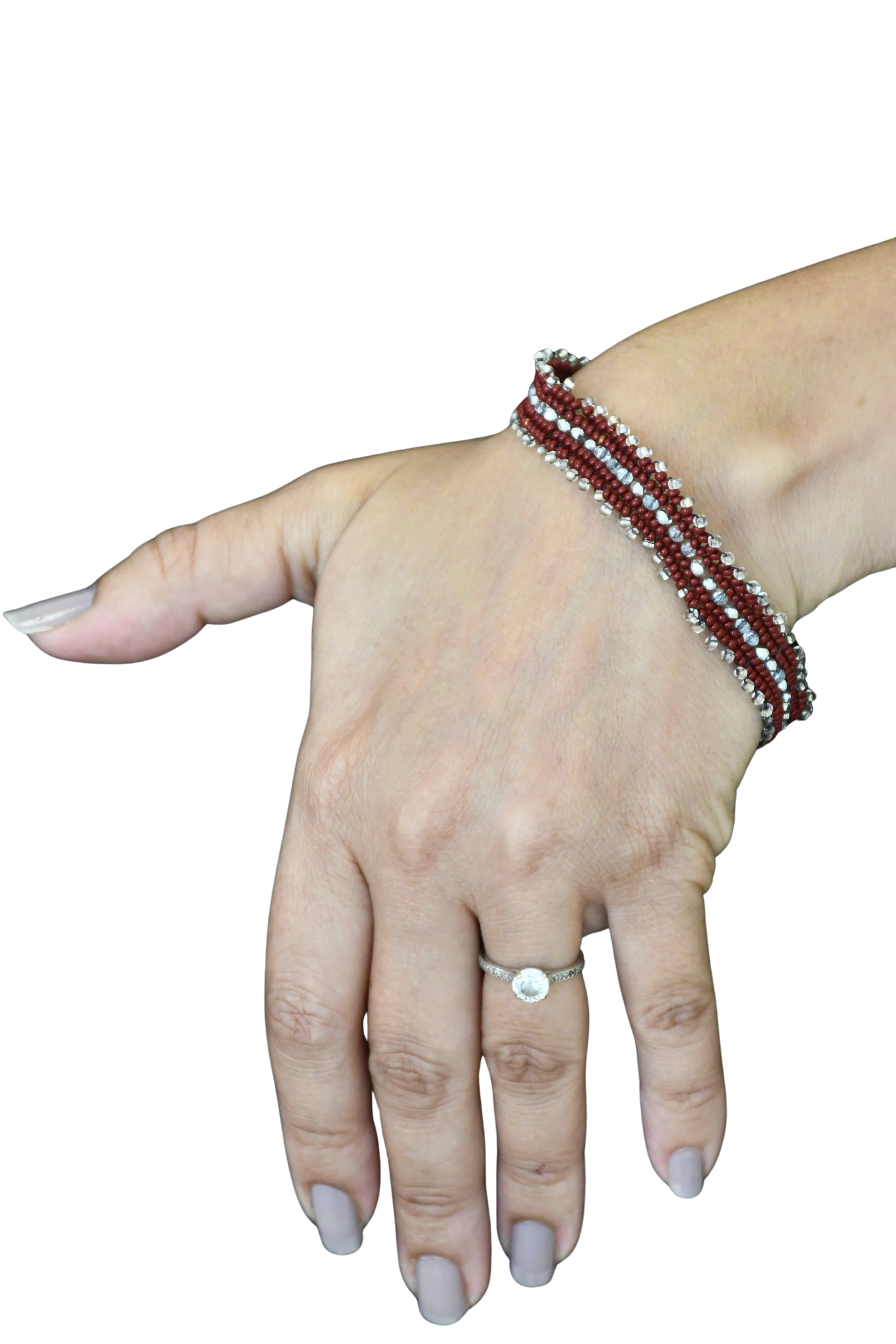 Bordo Kum Boncuk Bileklik