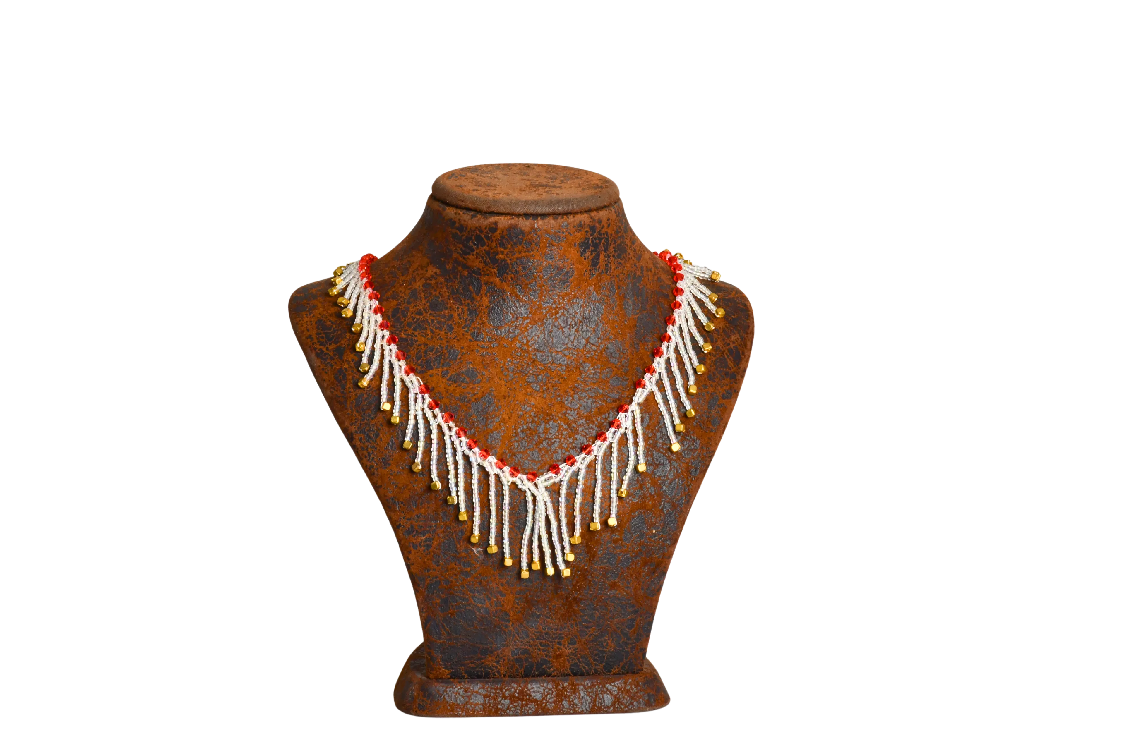 Kırmızı-Beyaz Boncuk Kolye