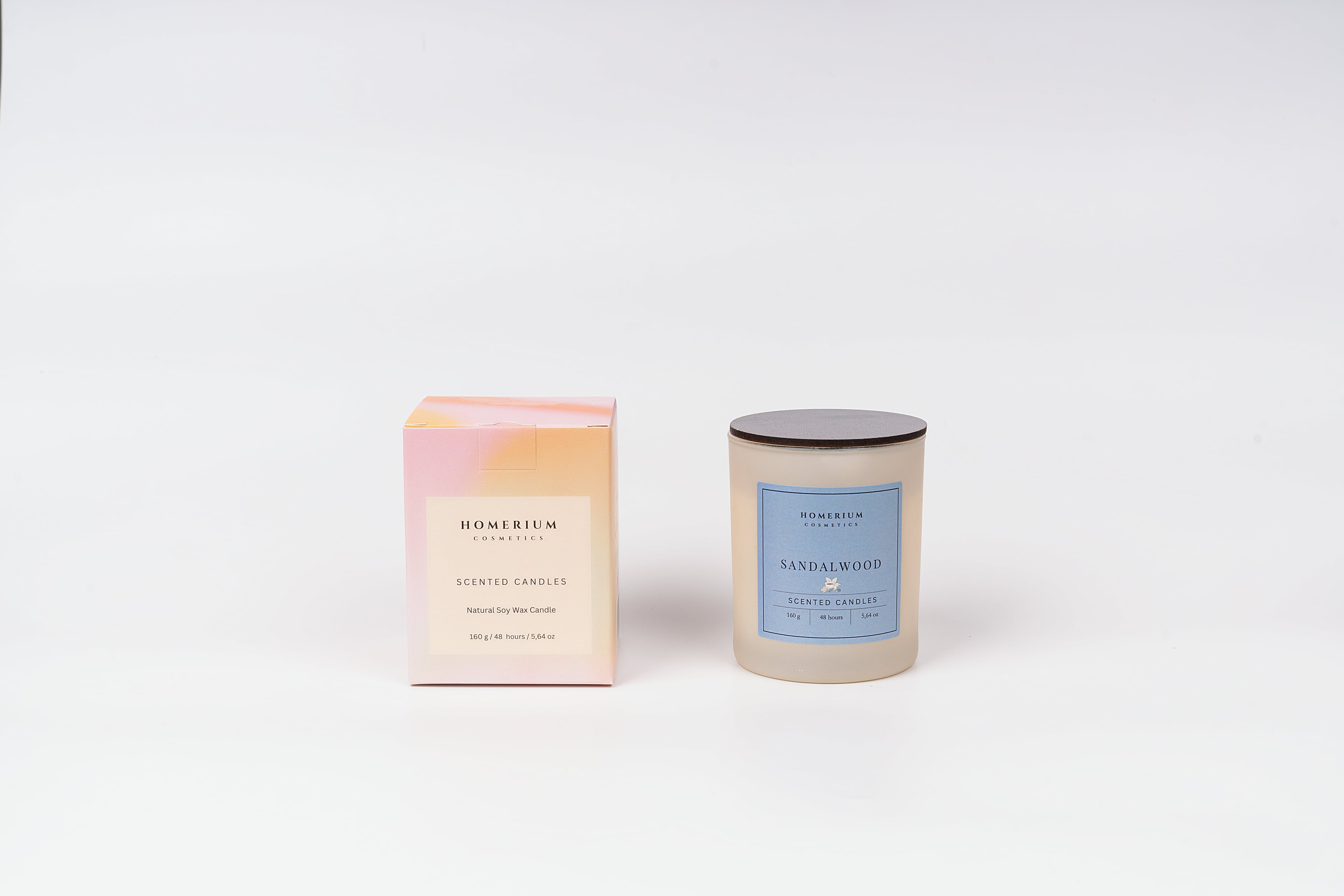 Sandalwood Soy Wax Candle 160 gr Bej