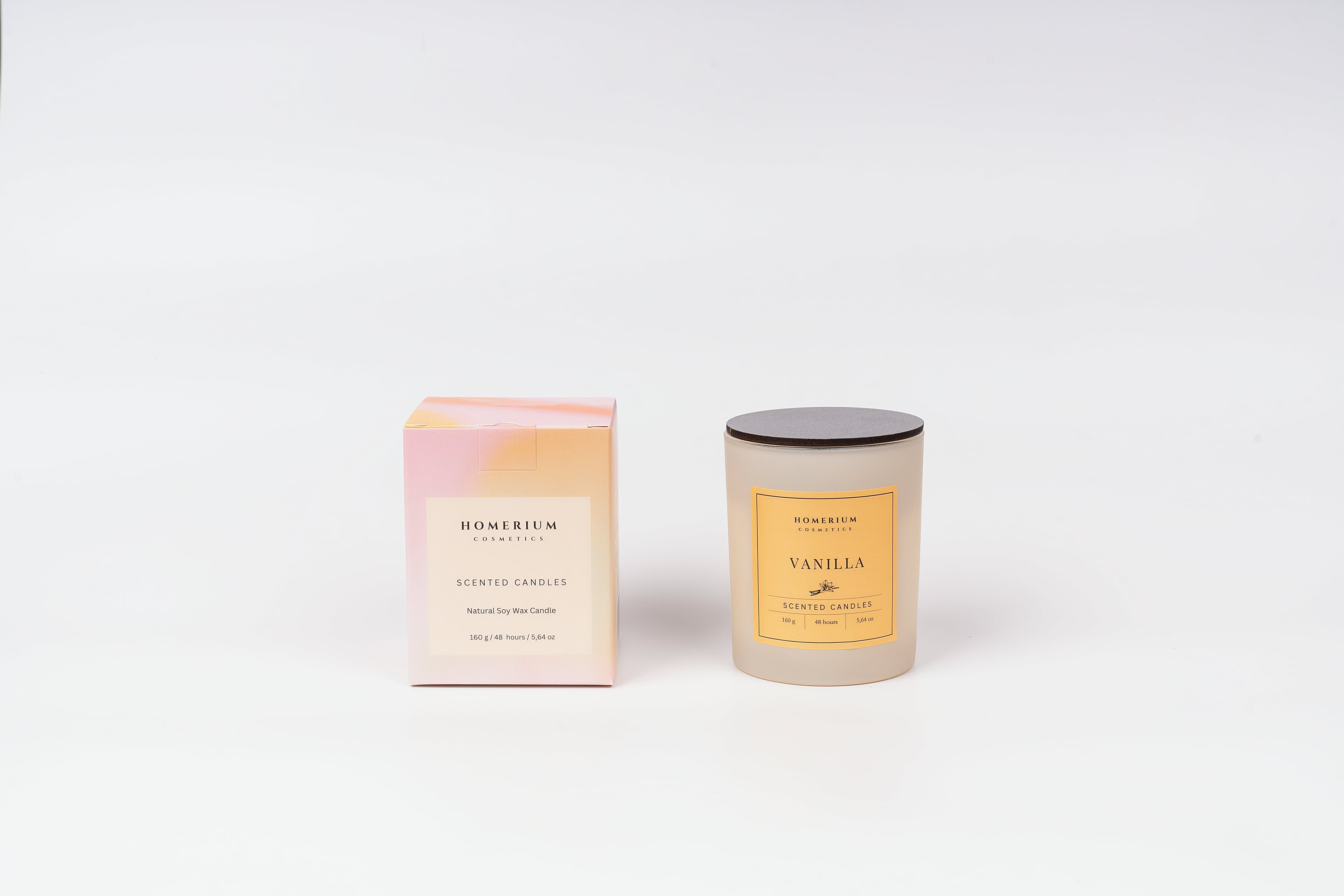 Vanilla Soy Wax Candle 160 gr Bej