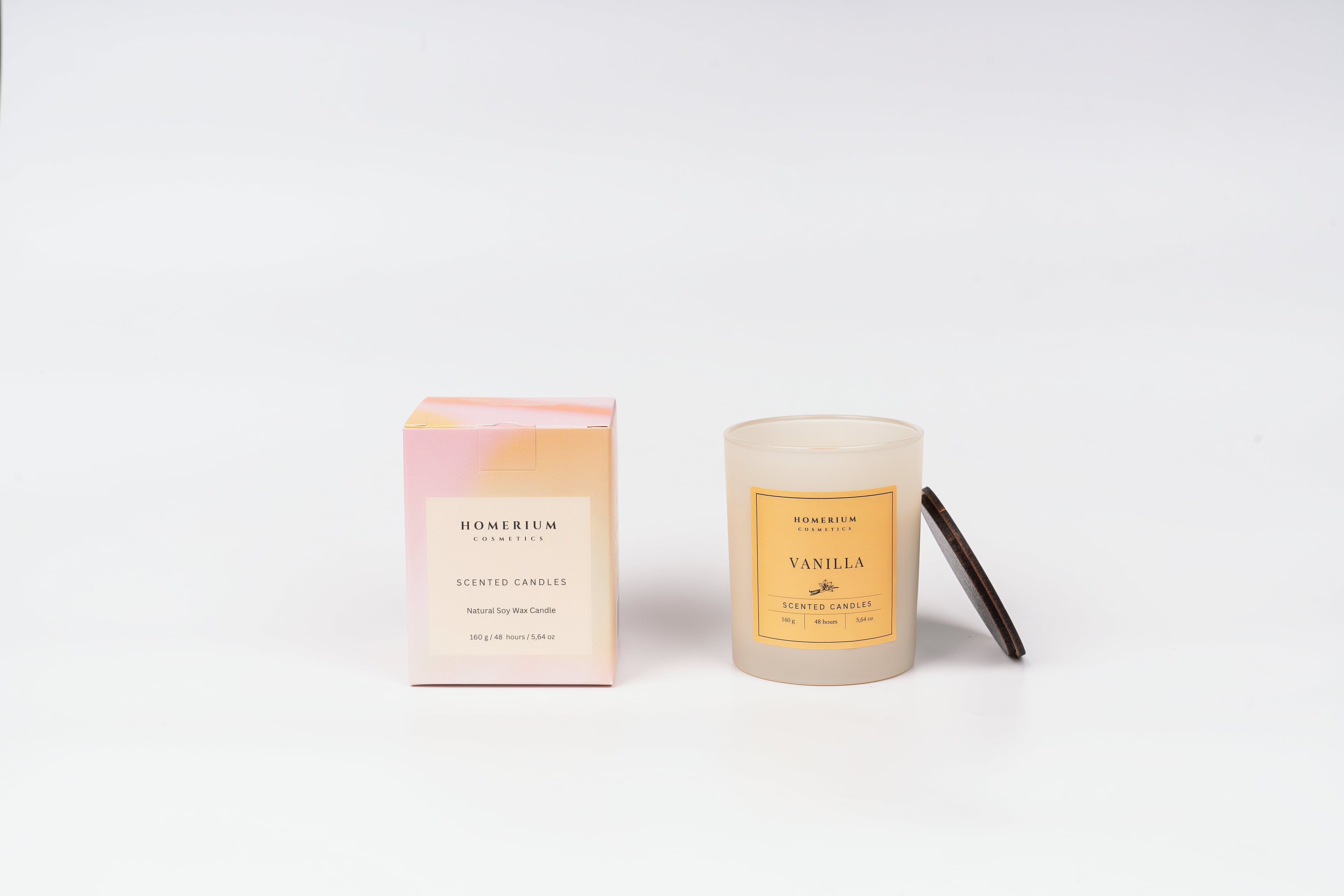 Vanilla Soy Wax Candle 160 gr Bej