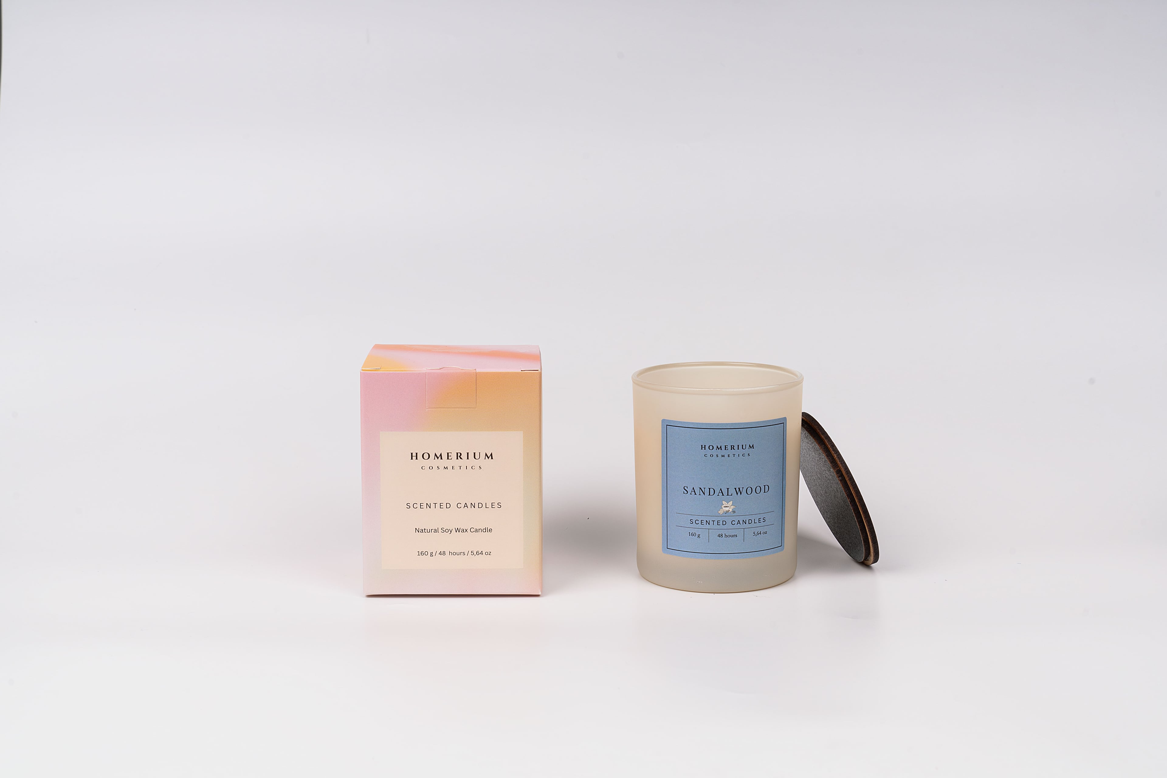 Sandalwood Soy Wax Candle 160 gr Bej