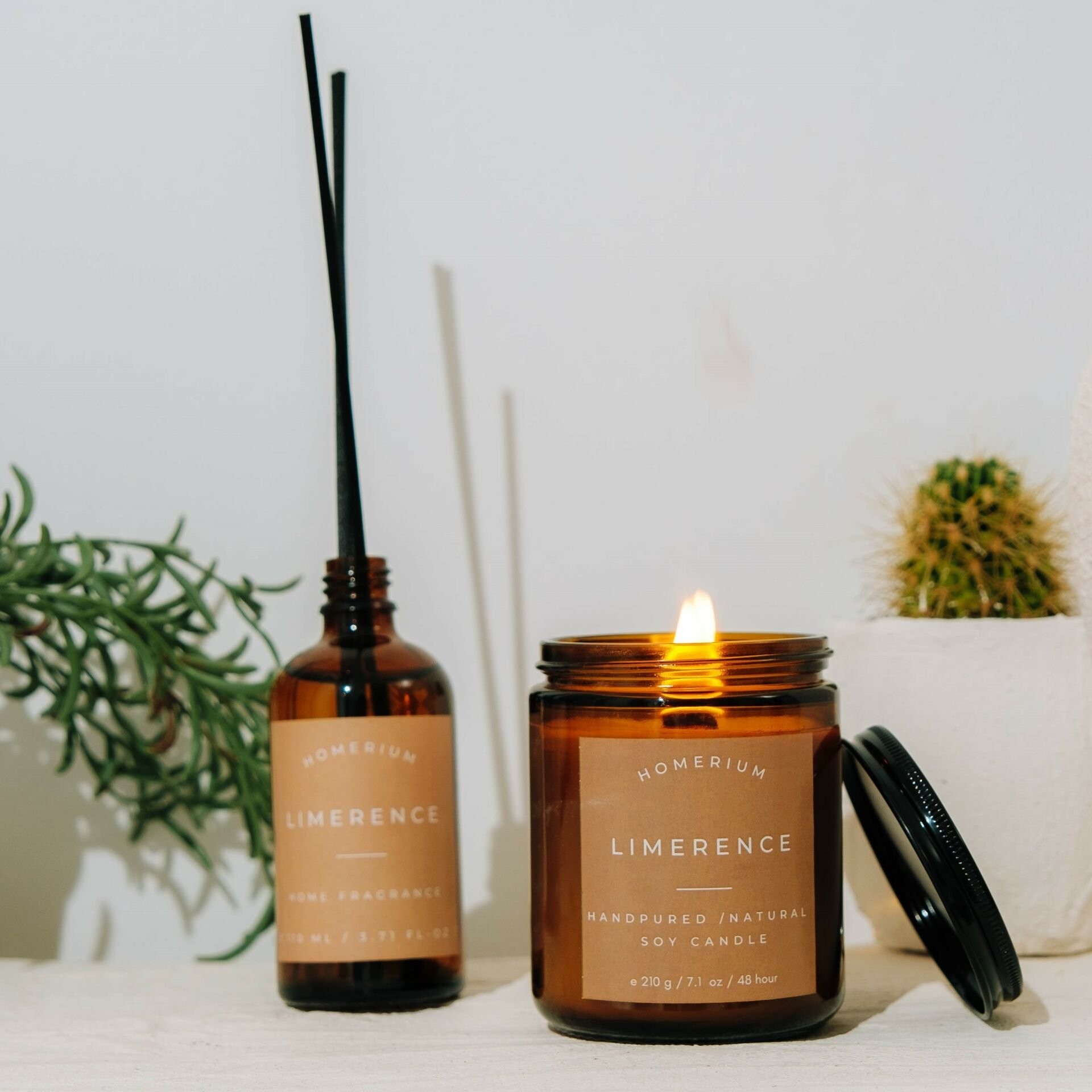 Stick Room Fragrance and Scented Candle Set Limerence Set of 2