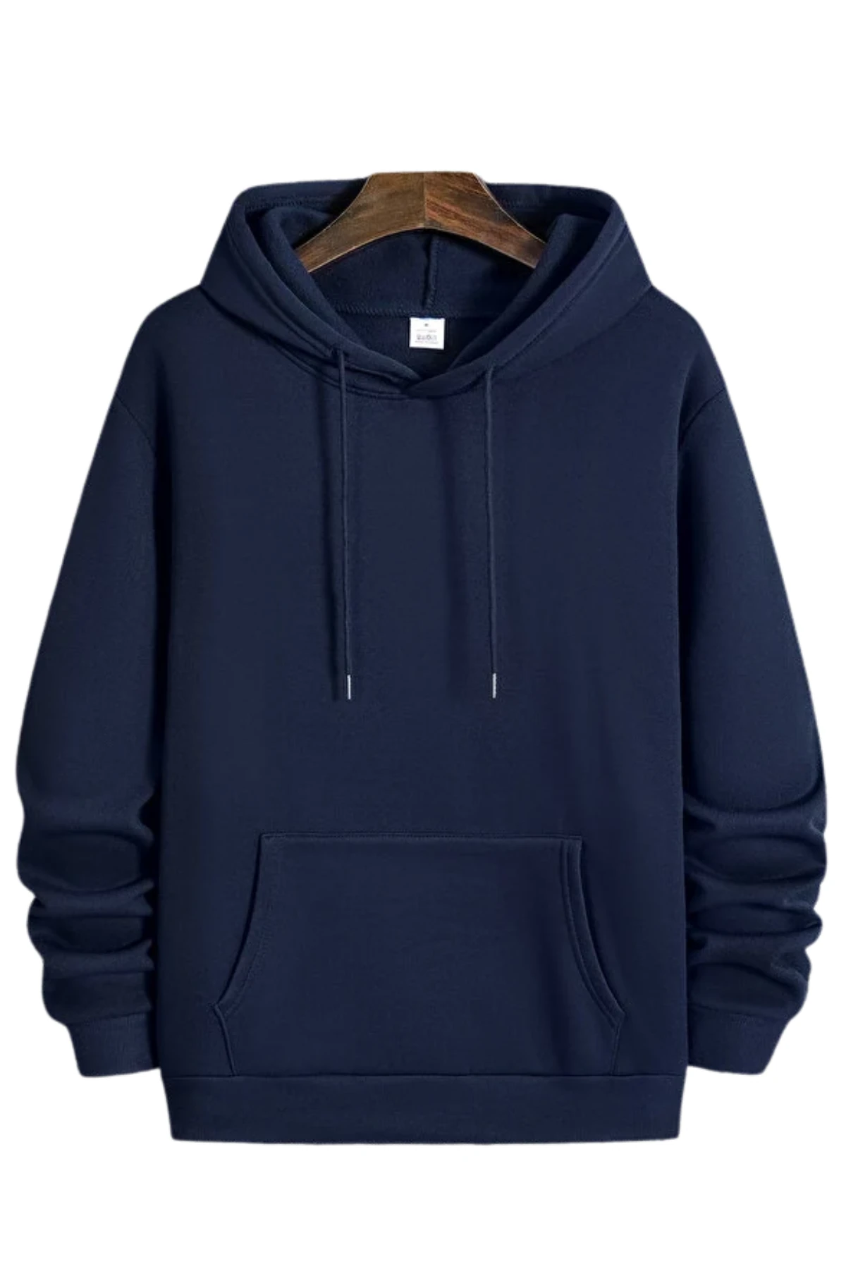 Kapüşonlu 3 İplik Şardonlu Sweatshirt - Unisex - lacivert