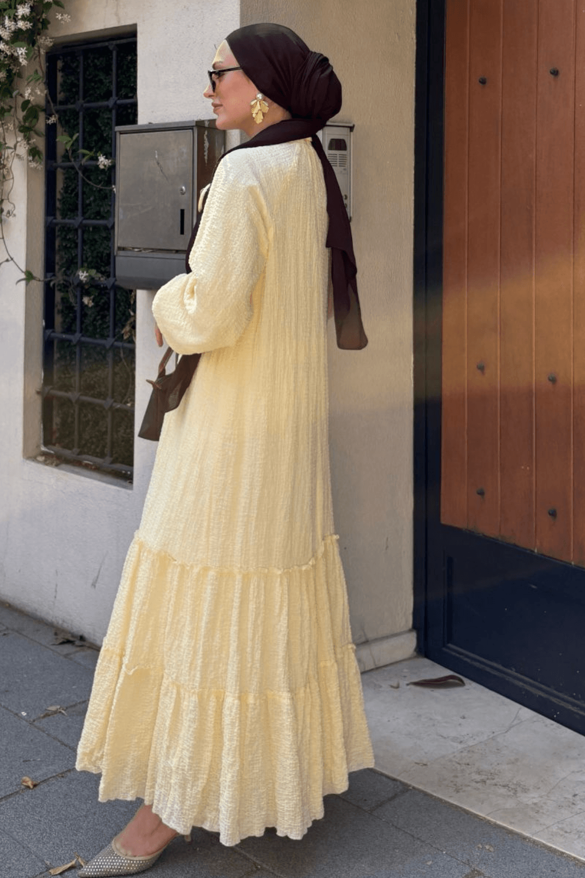 Soléa Fırfır Detaylı Butter Yellow Elbise