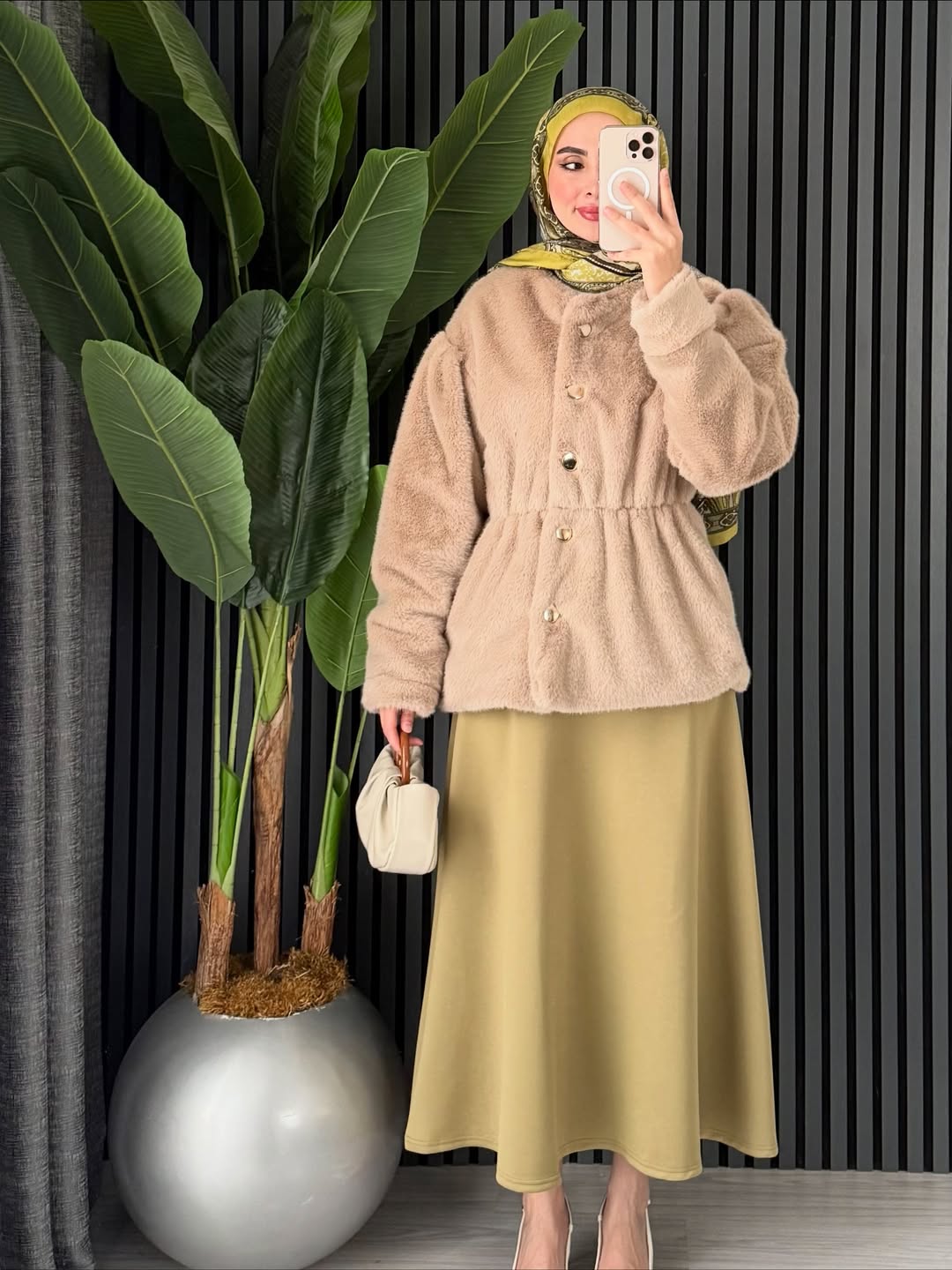 Scuba Kloş Etek - haki