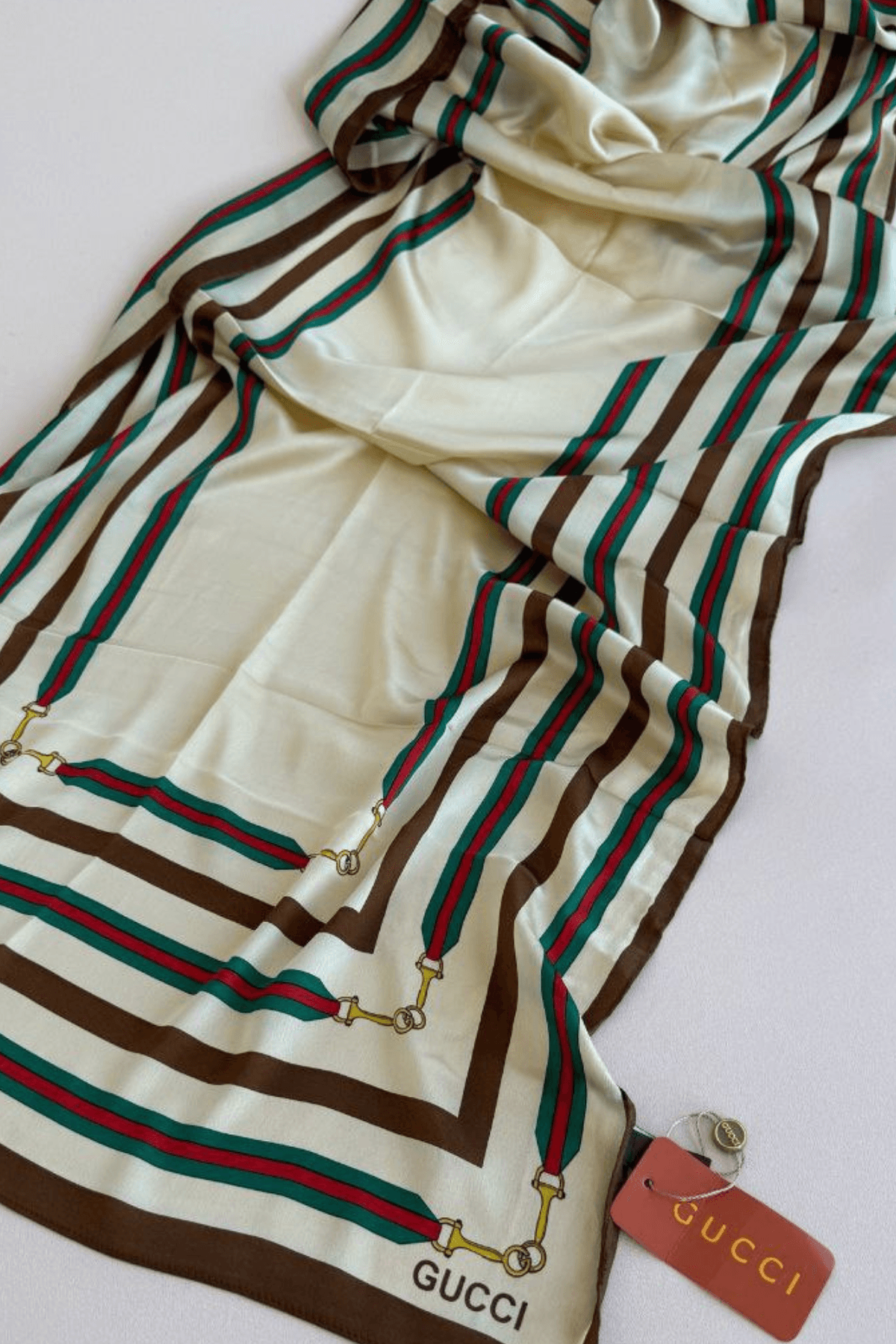 Gucci Şerit - İthal İpek Vual Şal