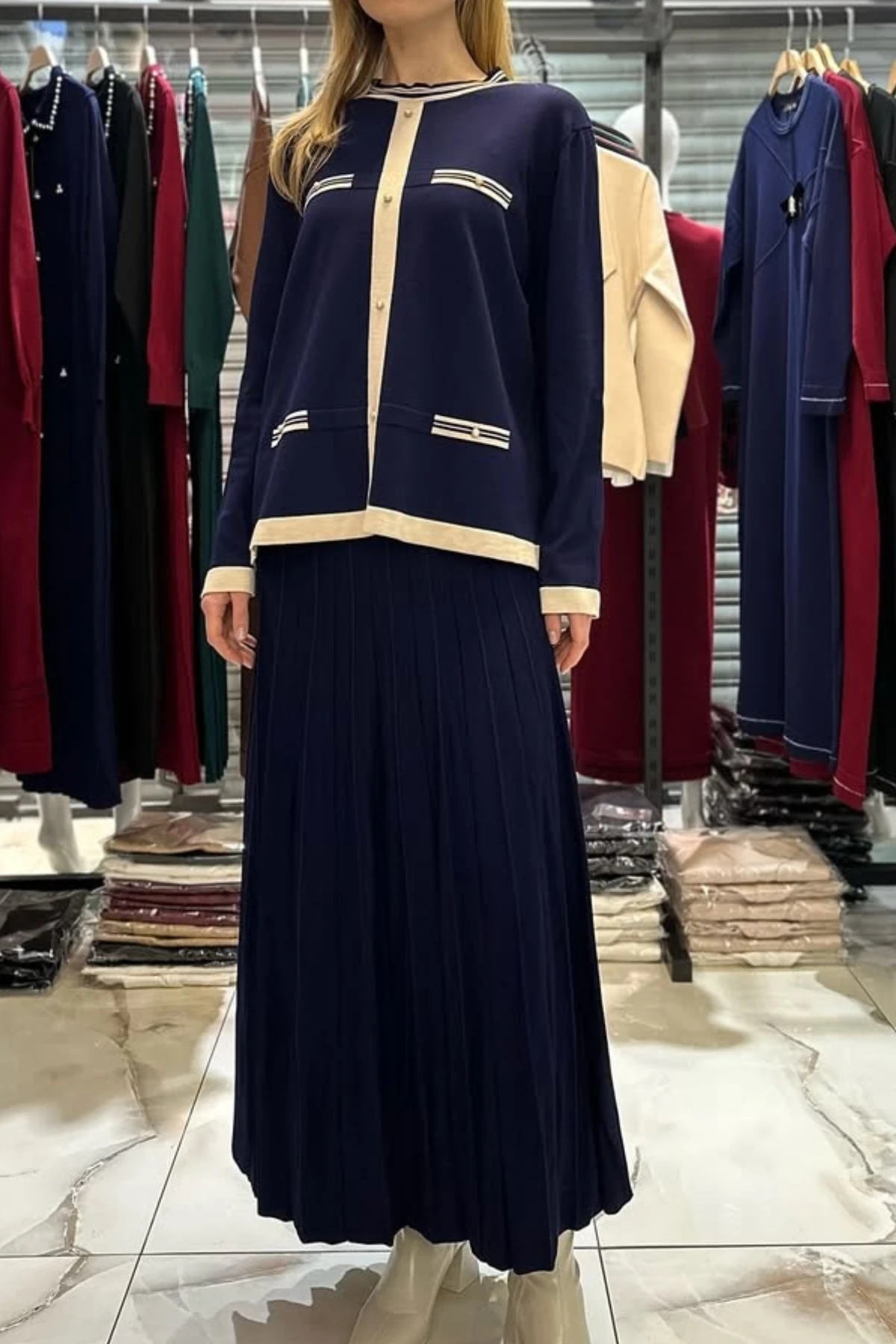 Triko Etek Takım - Plise Etek Takım