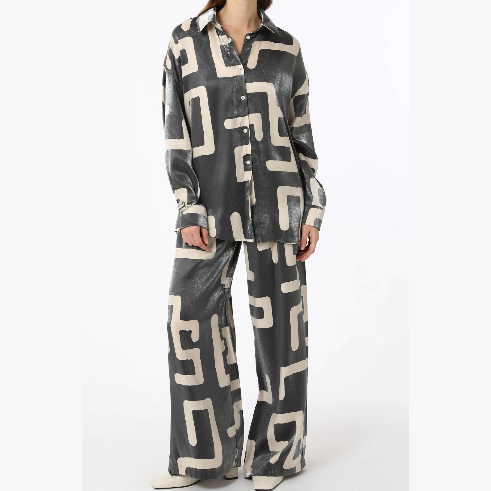 Saten Desenli Takım