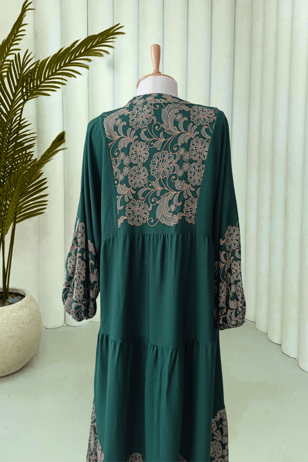 Großgrößen Ethno-Kleid - Grün
