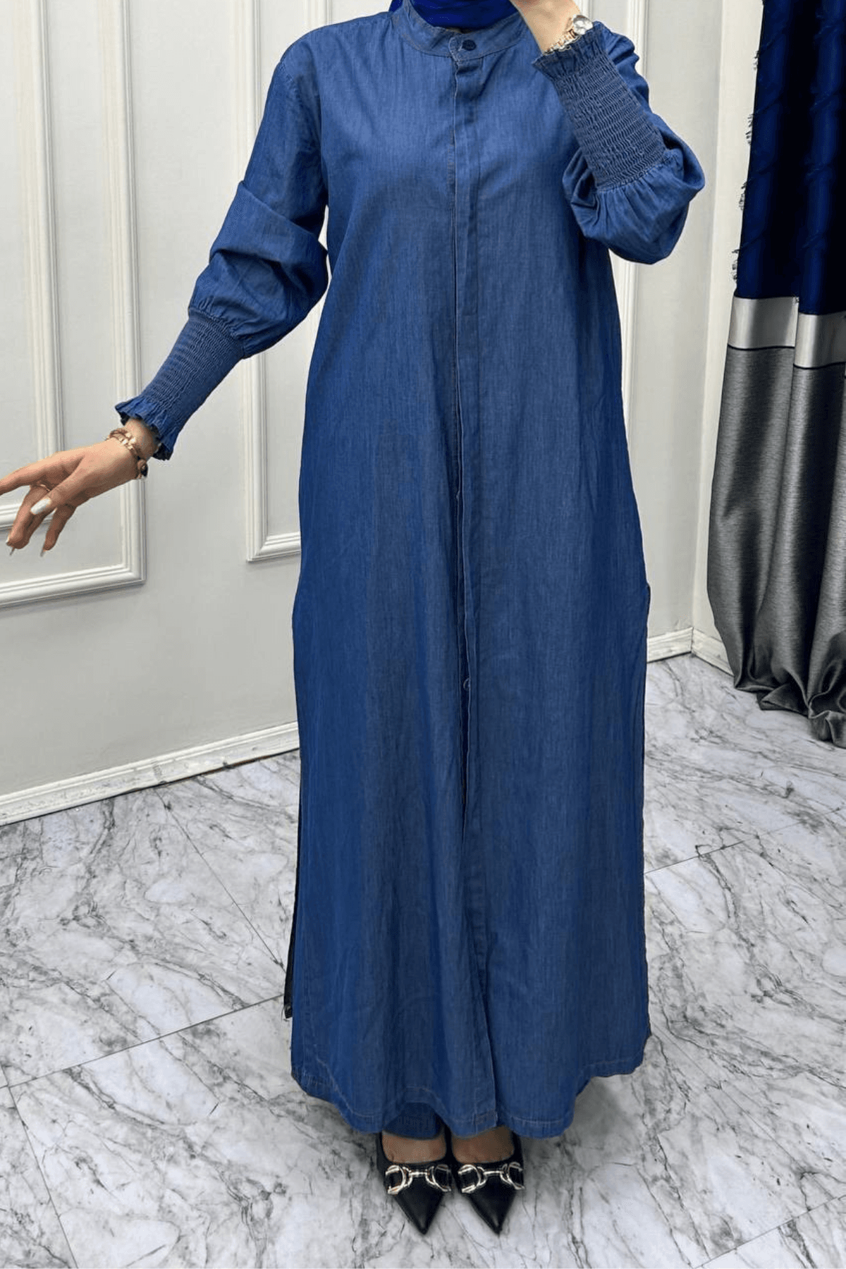 Soft Jean Takım - Tunik Pantolon - Koyu Mavi