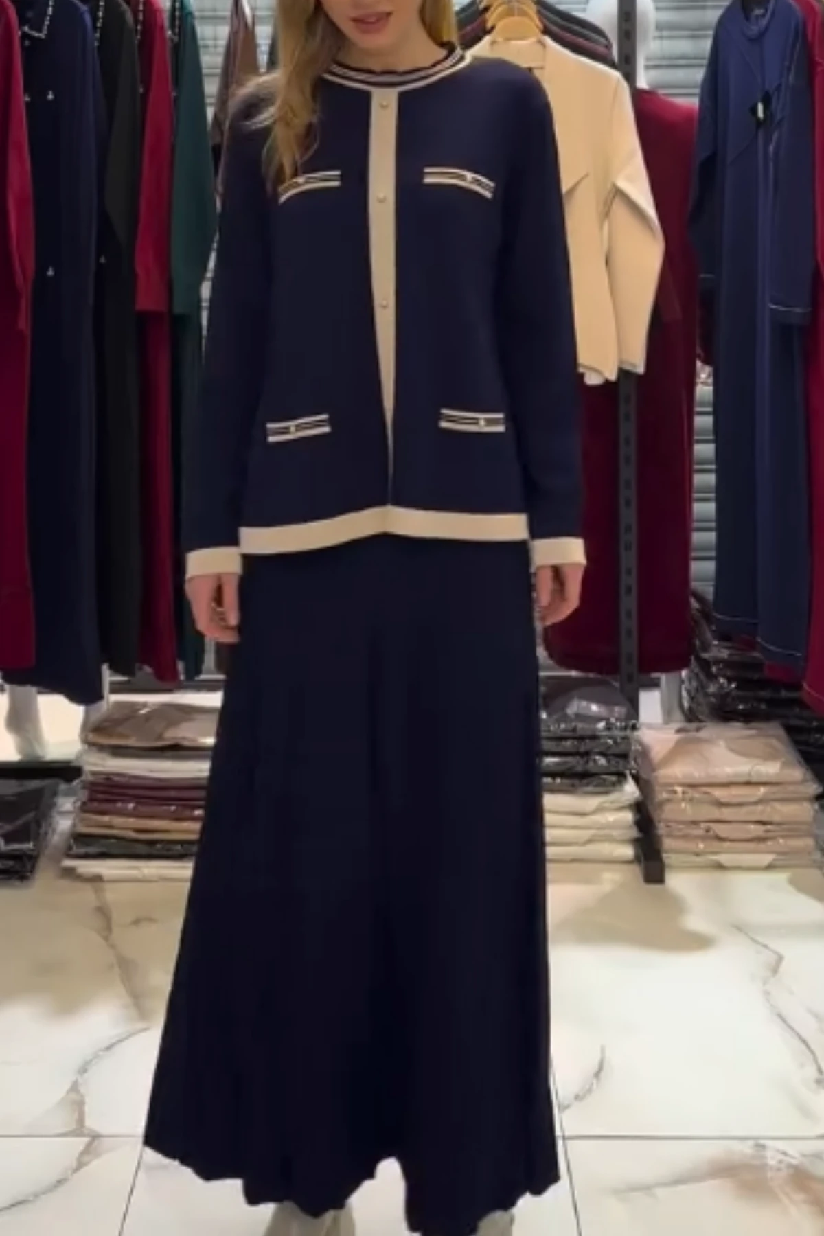 Triko Etek Takım - Plise Etek Takım