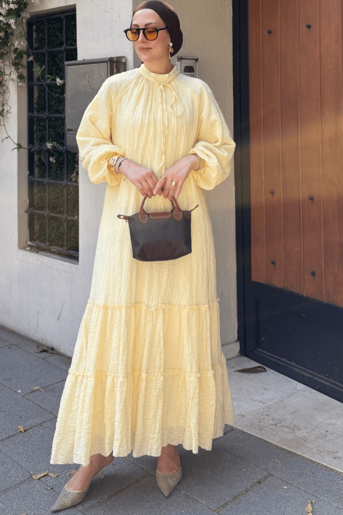 Soléa Fırfır Detaylı Butter Yellow Elbise
