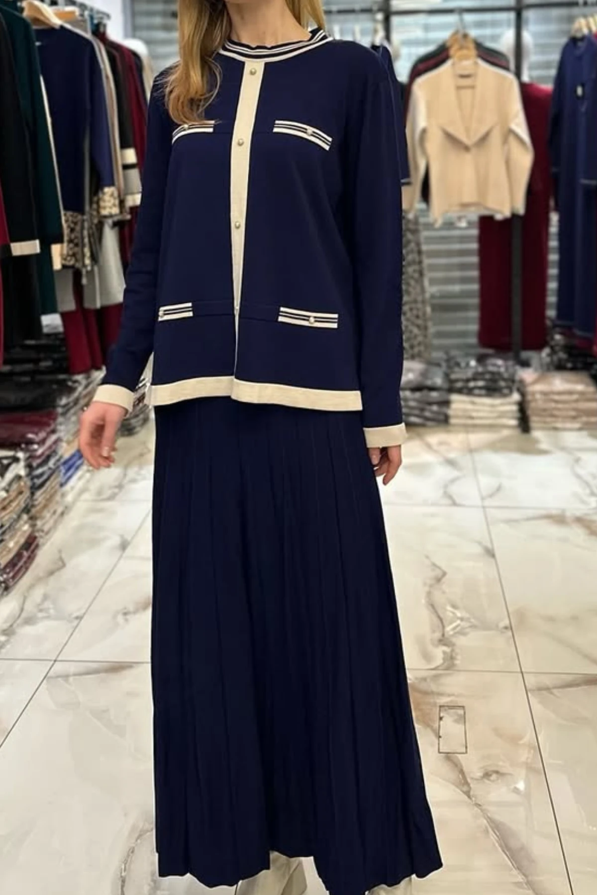 Triko Etek Takım - Plise Etek Takım