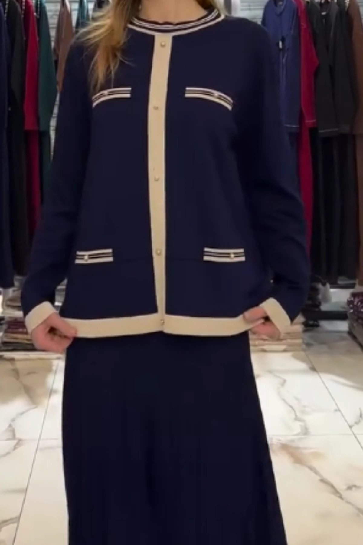 Triko Etek Takım - Plise Etek Takım