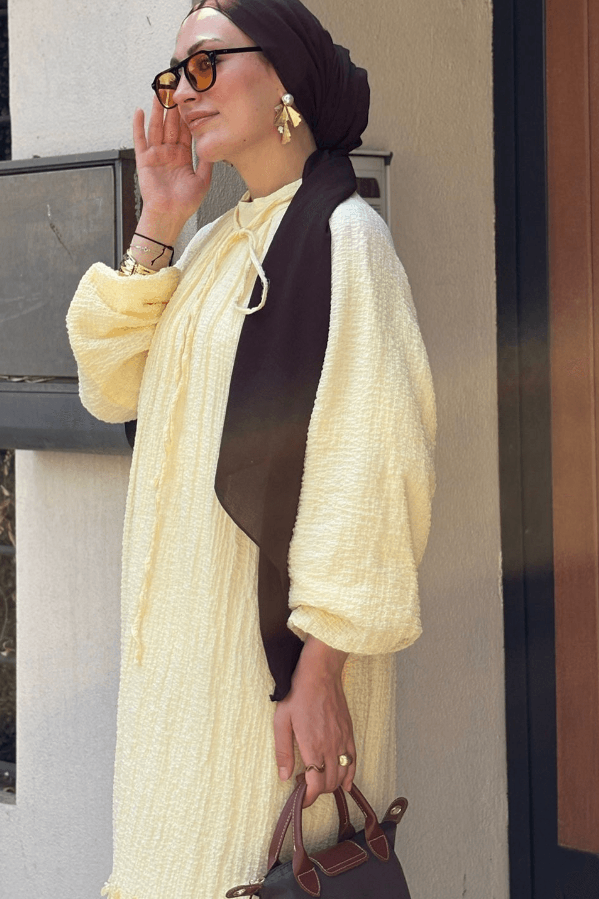Soléa Fırfır Detaylı Butter Yellow Elbise