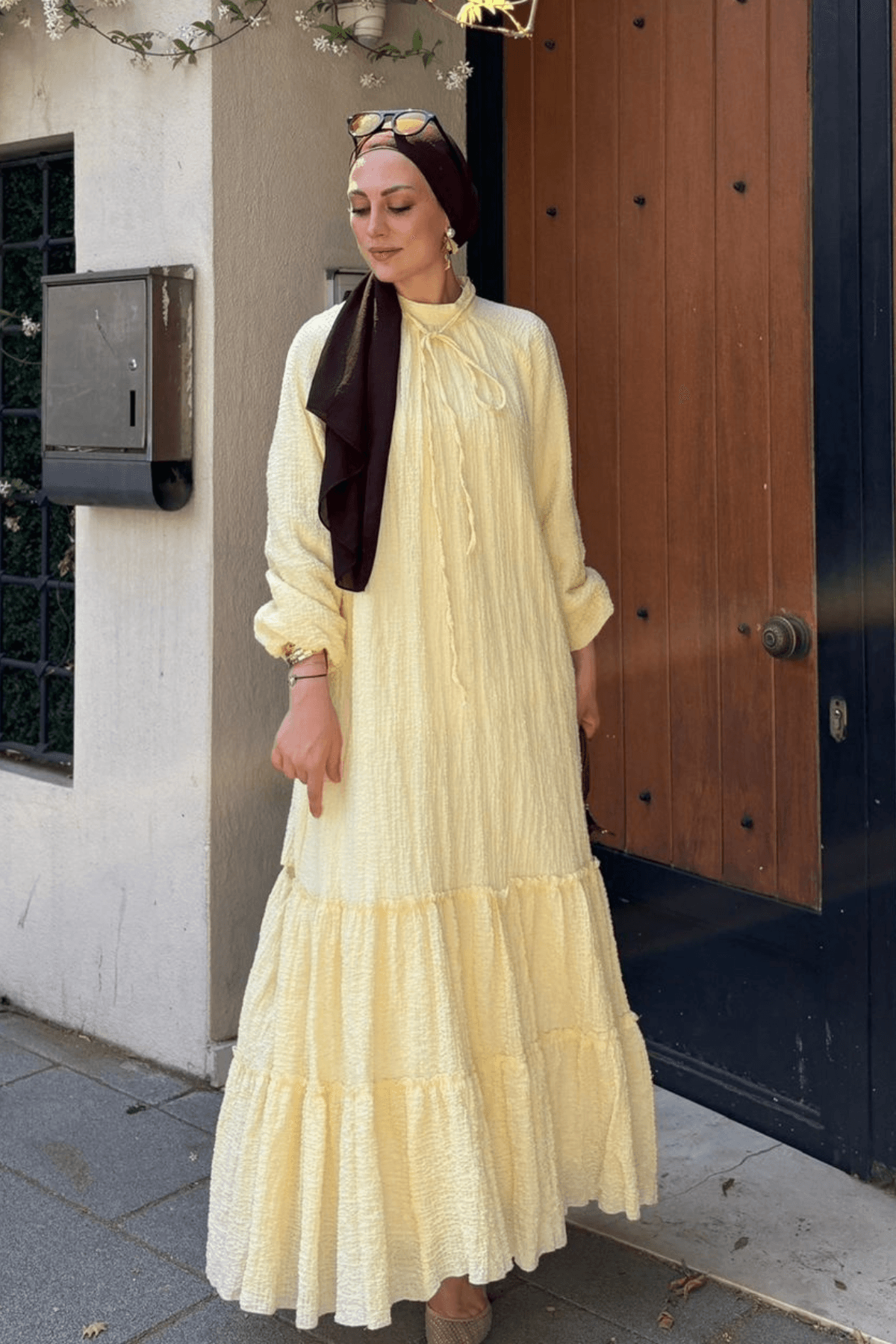 Soléa Fırfır Detaylı Butter Yellow Elbise