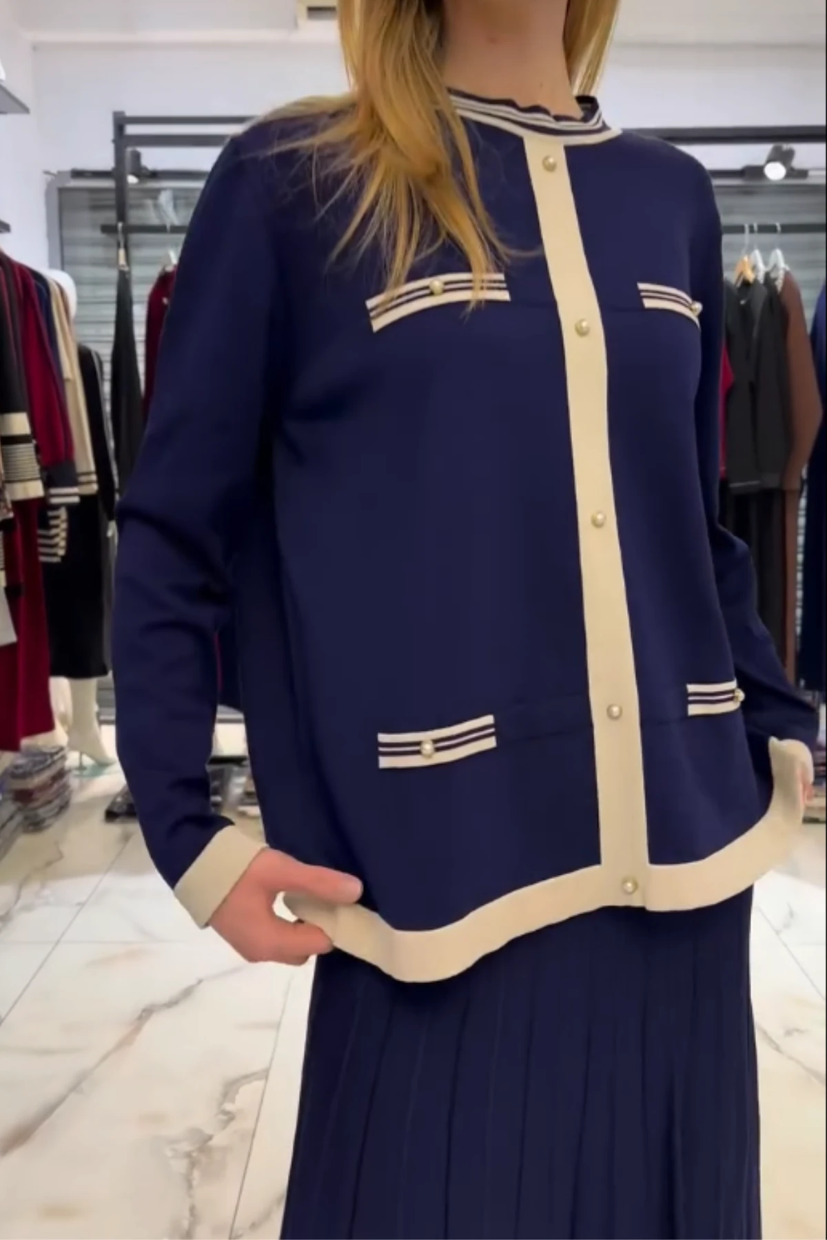 Triko Etek Takım - Plise Etek Takım