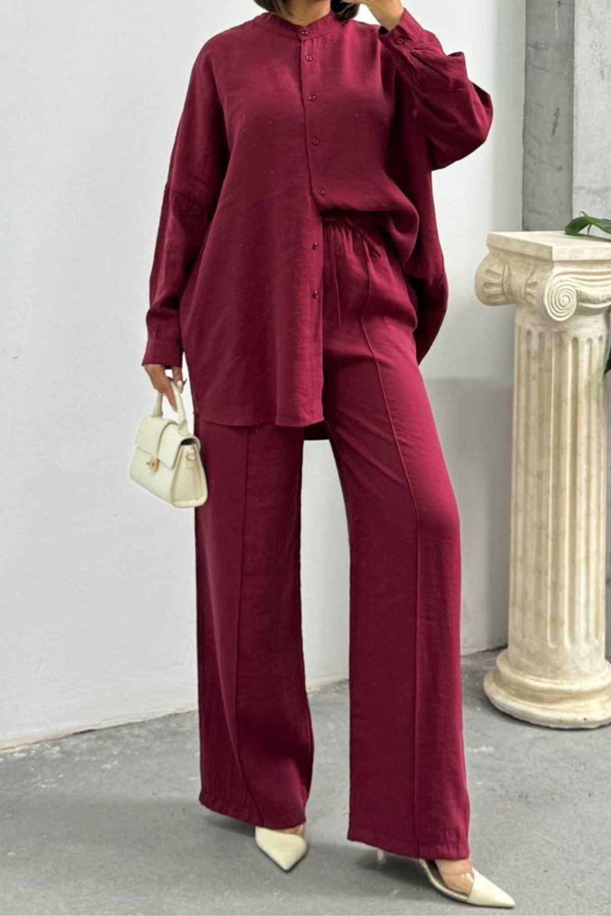 Tunik Pantolon - İkili Takım  - bordo