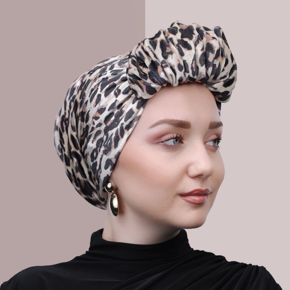 Bağlamalı kadife leopar bone