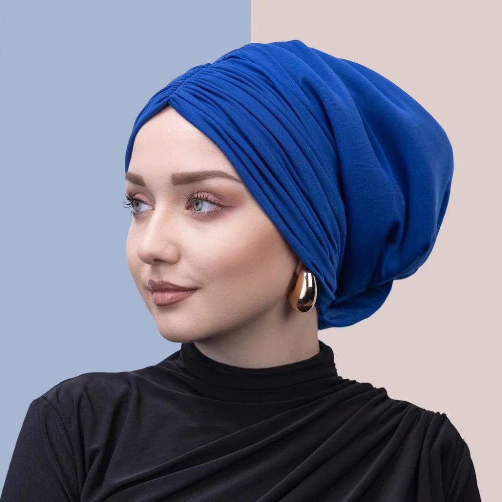 Mavi drapeli dolgulu bone