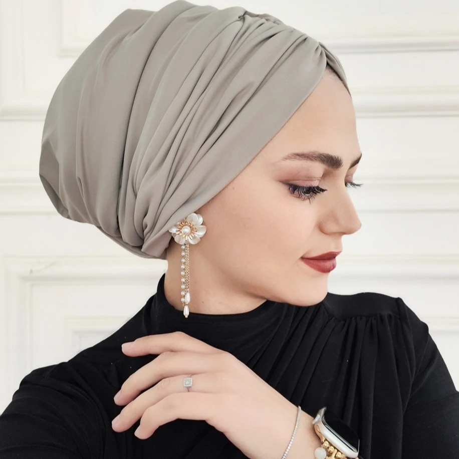 Taş rengi drapeli dolgulu hazır bone